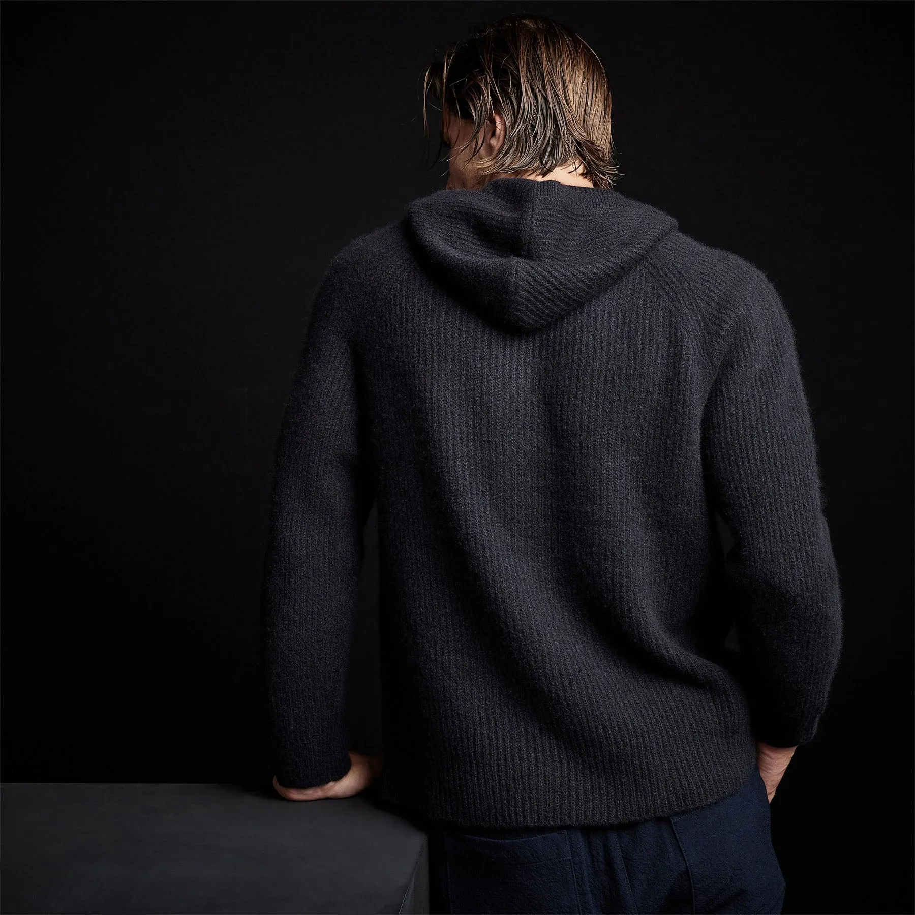 Cashmere Rib Hoodie - Black sold by James Perse product image thumbnail 4