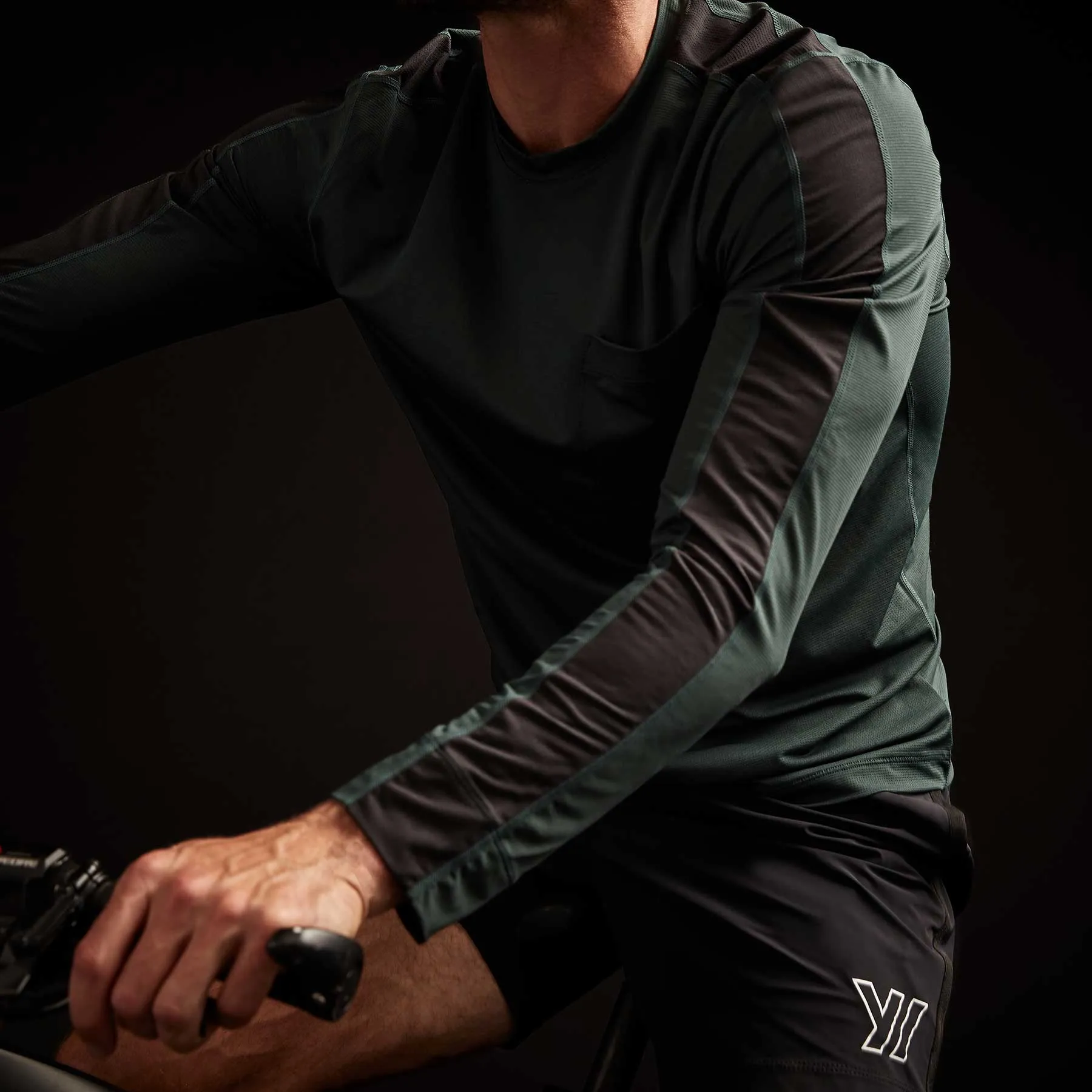 Graphic Striped Performance Tee - Bamboo/Black sold by James Perse product image thumbnail 3