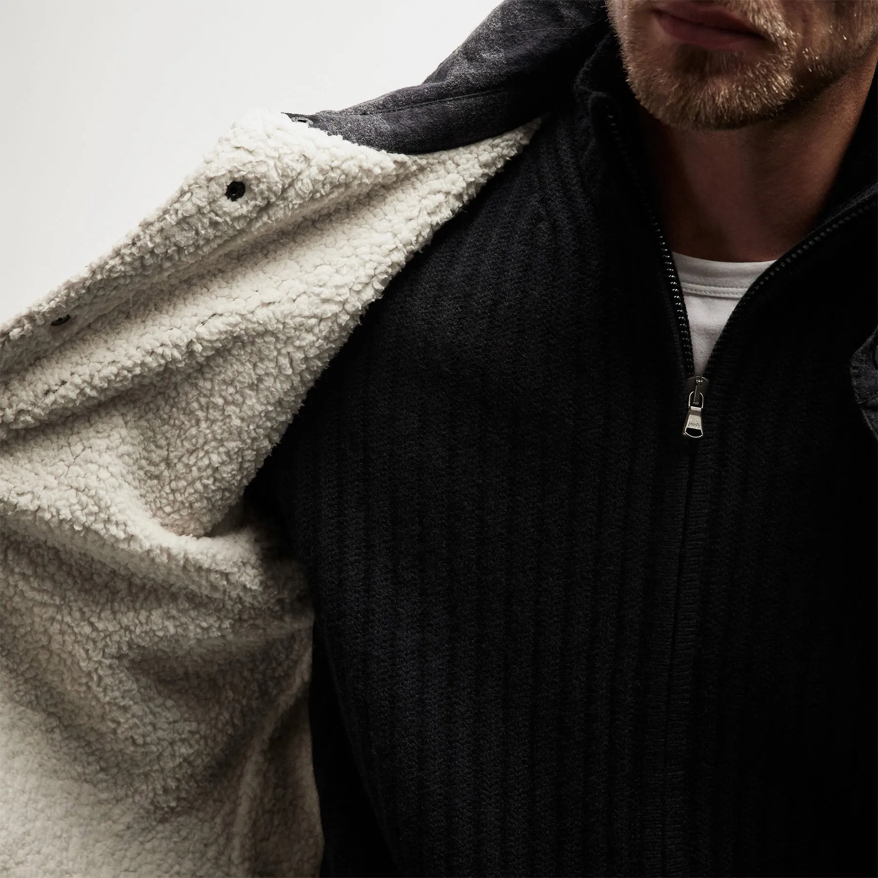 Sherpa Lined Plaid Jacket - Flannel/Black sold by James Perse product image thumbnail 5