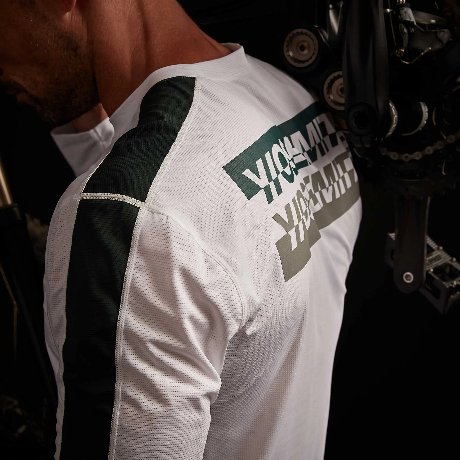 Graphic Striped Performance Tee - White/Bamboo sold by James Perse product image thumbnail 2