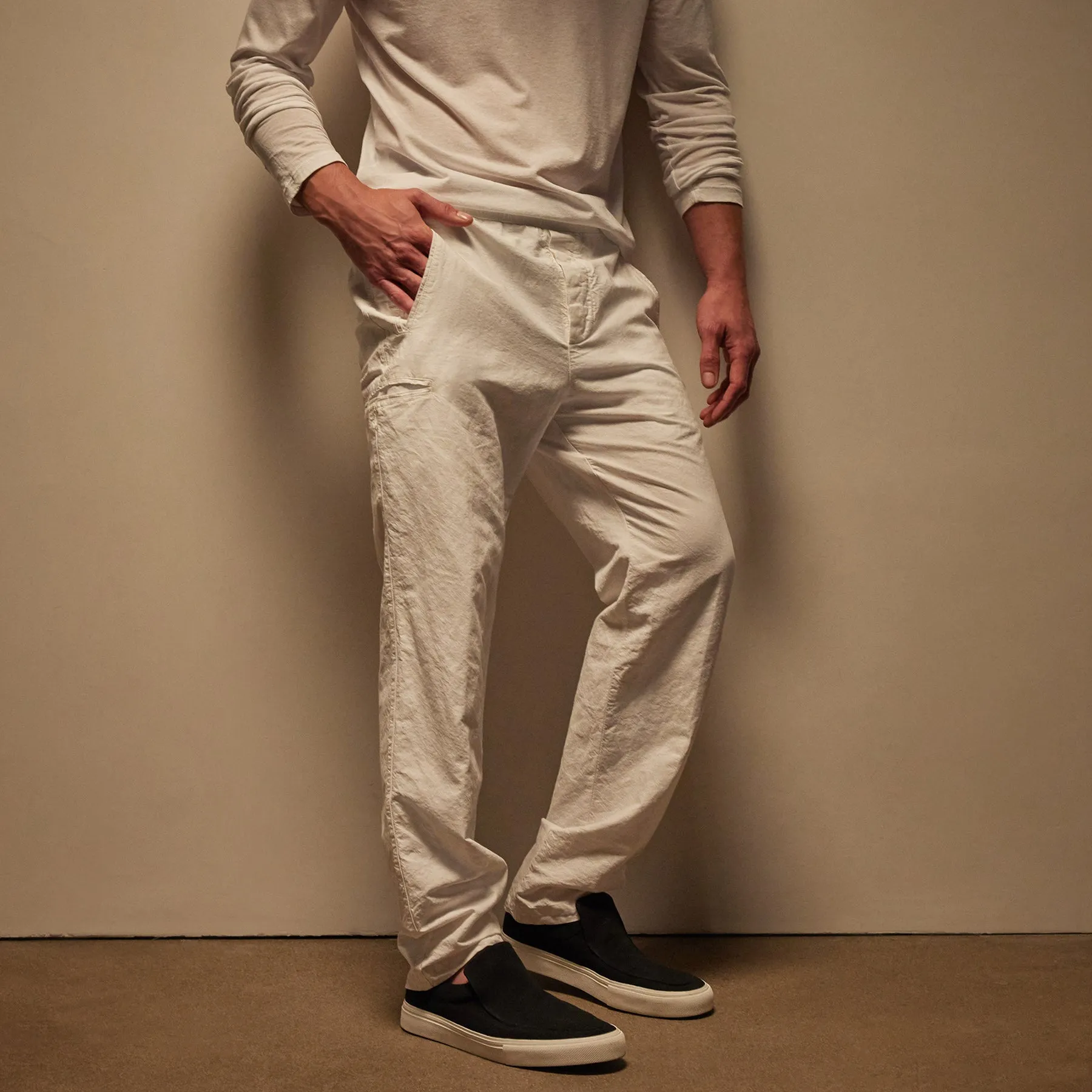 Textured Relaxed Pant - White sold by James Perse