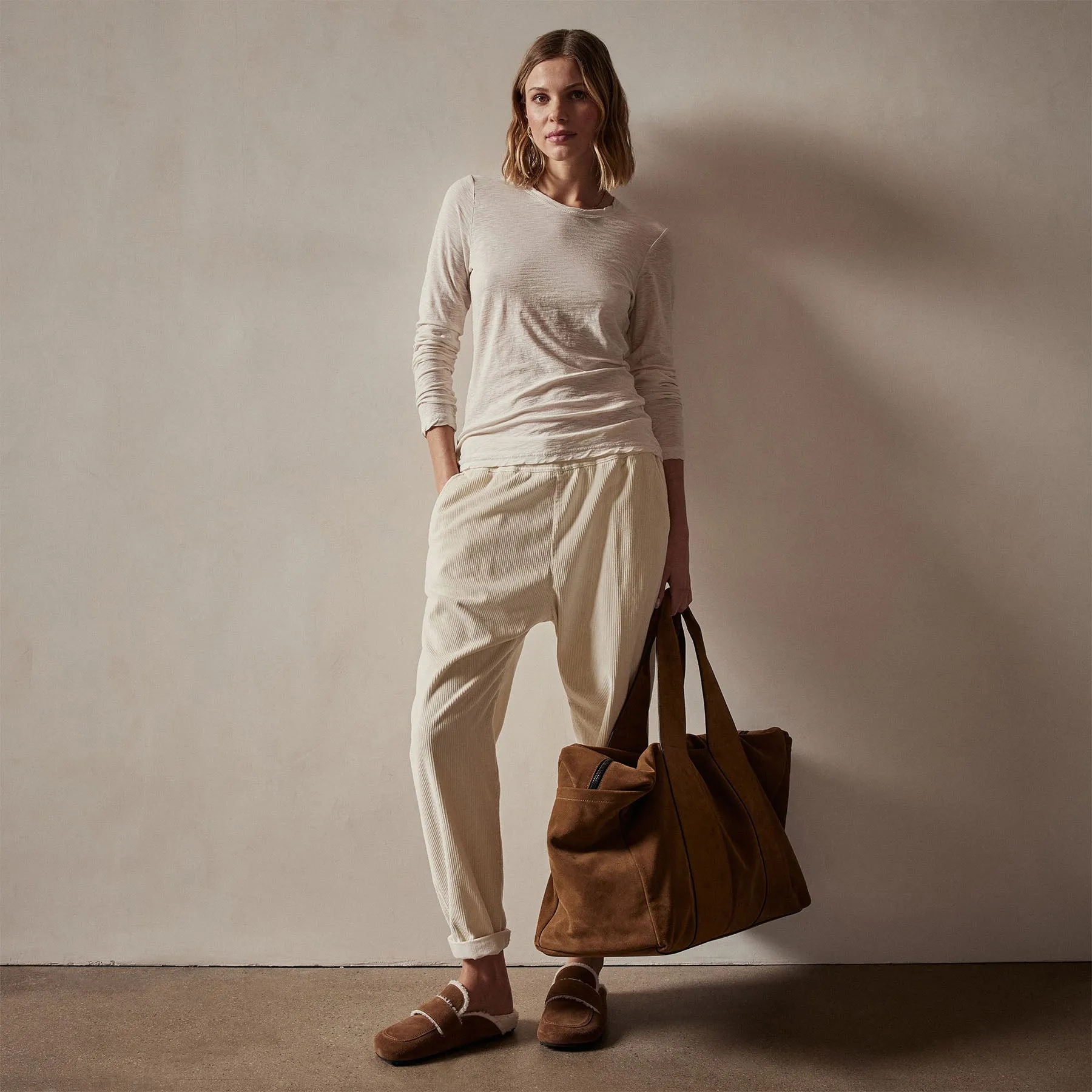 Sheer Slub Long Sleeve Crew - Canvas sold by James Perse product image thumbnail 2