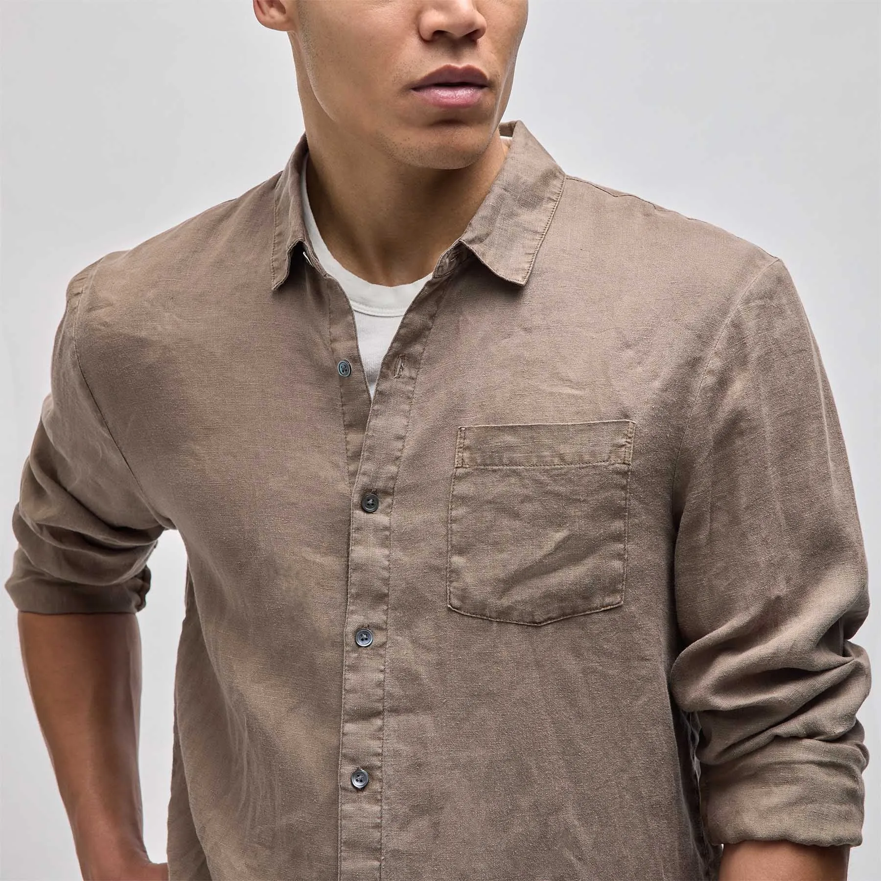 Lightweight Linen Shirt - Cargo Pigment sold by James Perse product image thumbnail 2