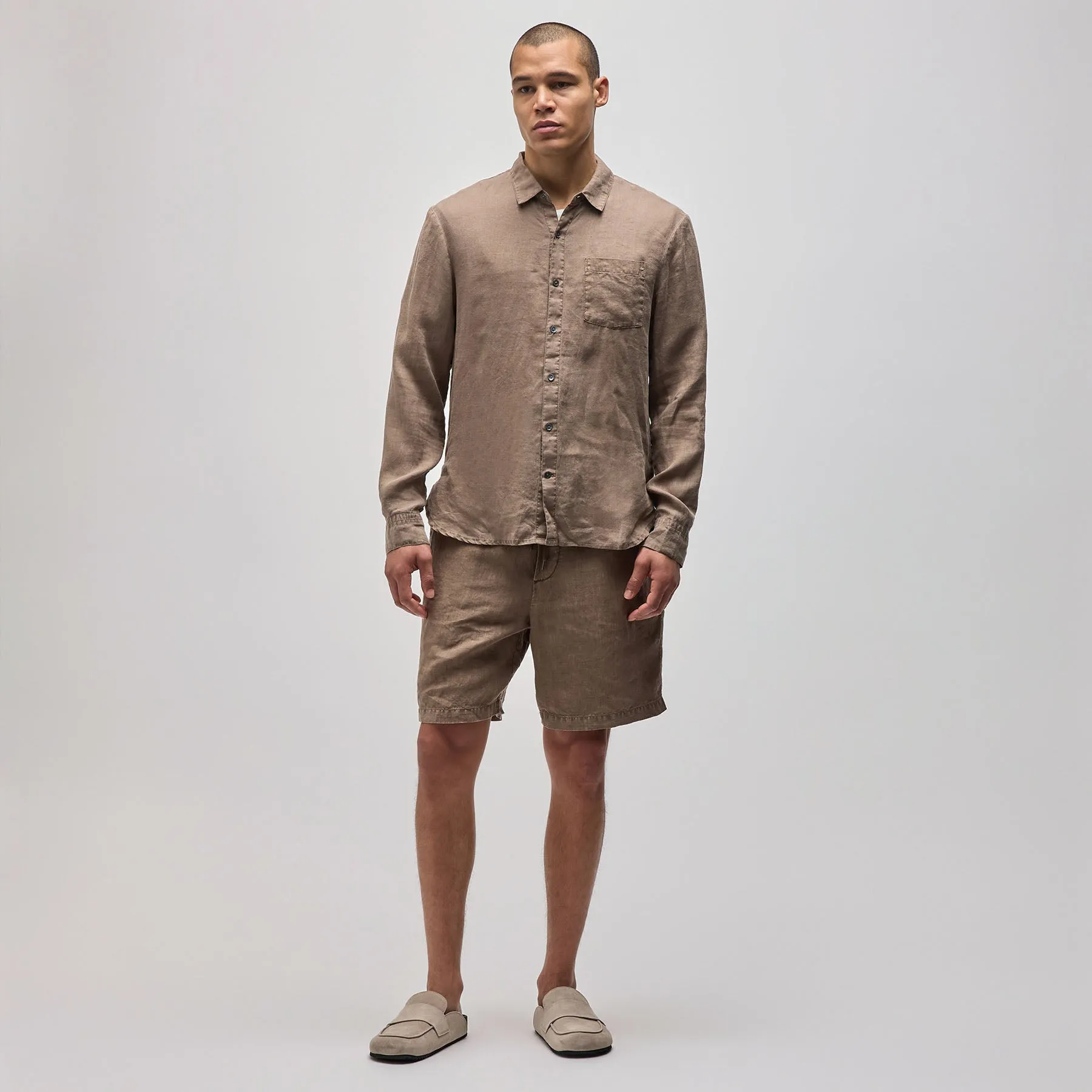Lightweight Linen Shirt - Cargo Pigment sold by James Perse product image thumbnail 3