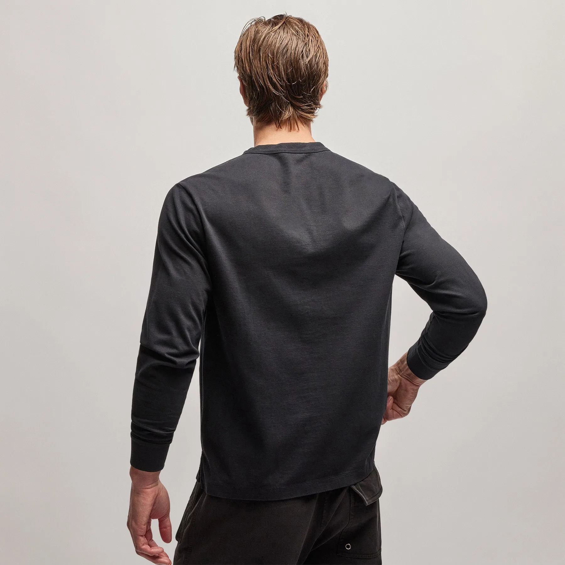 Heavy Luxe Jersey Henley - Black sold by James Perse product image thumbnail 3