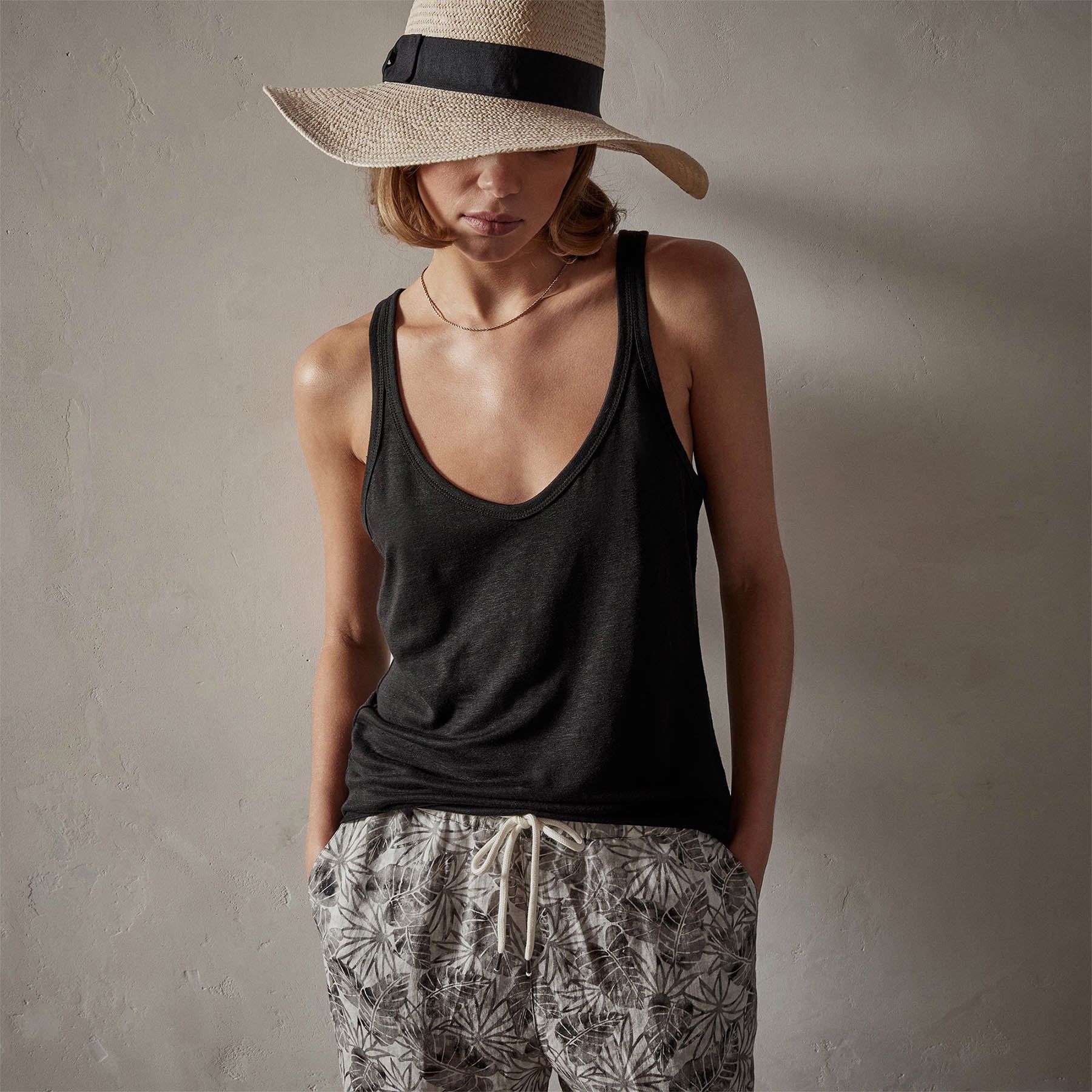 Linen Jersey Tank - Black sold by James Perse product image thumbnail 2