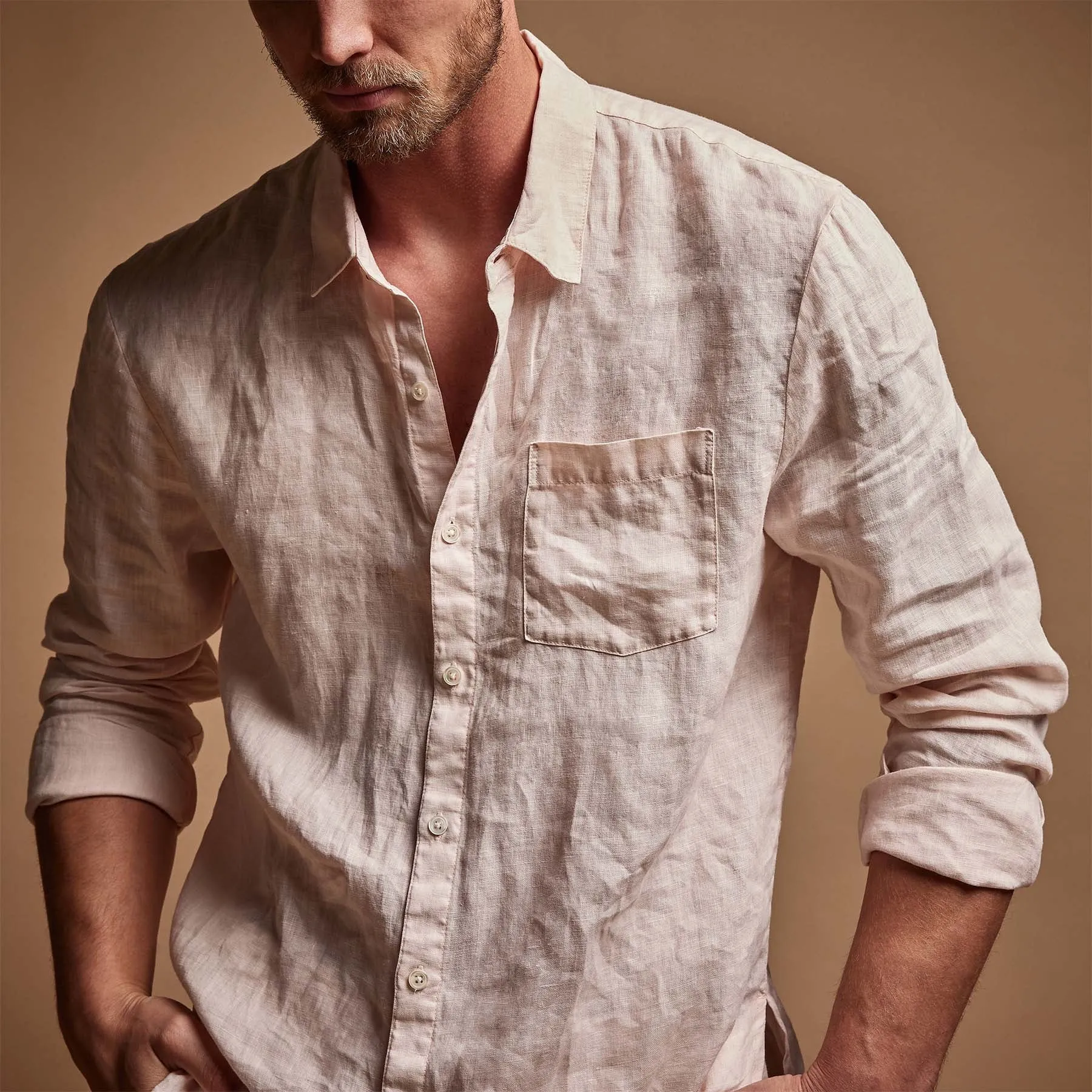 Lightweight Linen Shirt - Zephyr Pigment sold by James Perse product image thumbnail 2