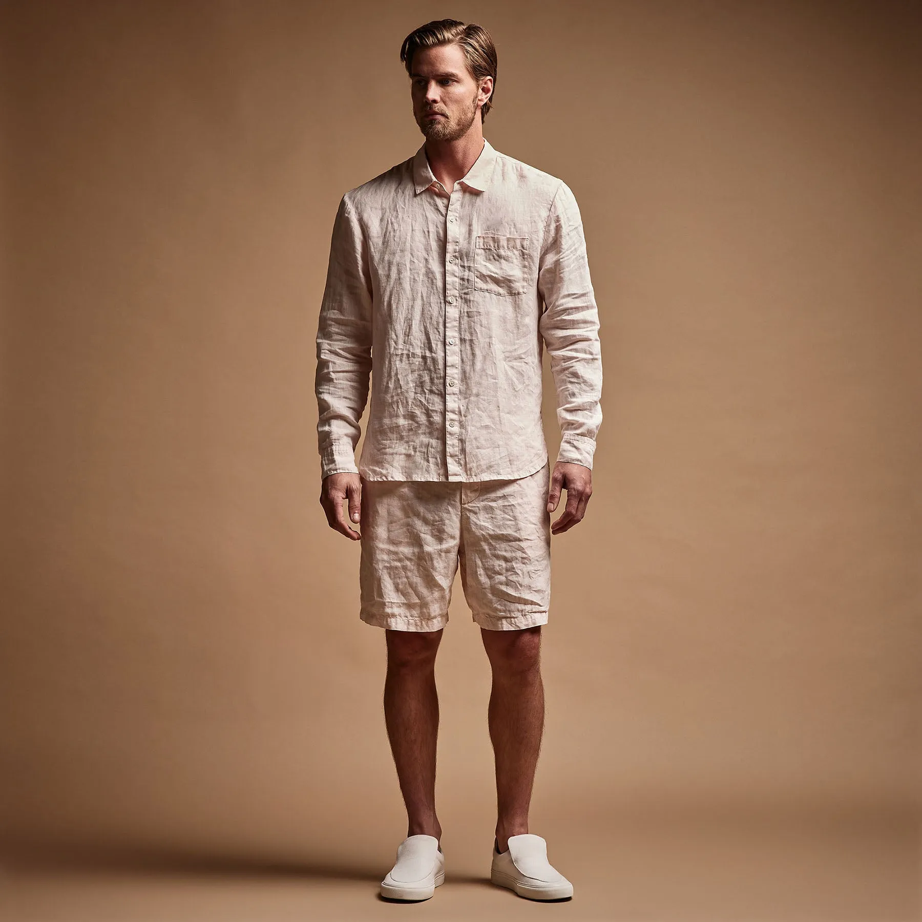 Lightweight Linen Shirt - Zephyr Pigment sold by James Perse product image thumbnail 3