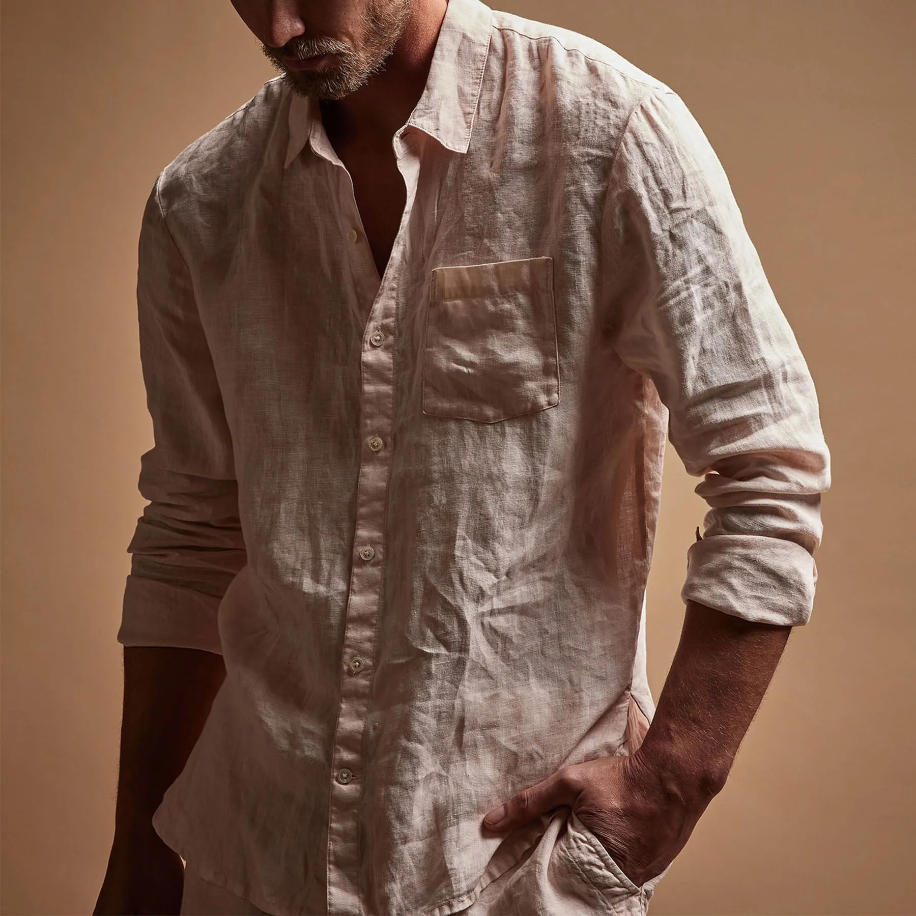 Lightweight Linen Shirt - Zephyr Pigment sold by James Perse