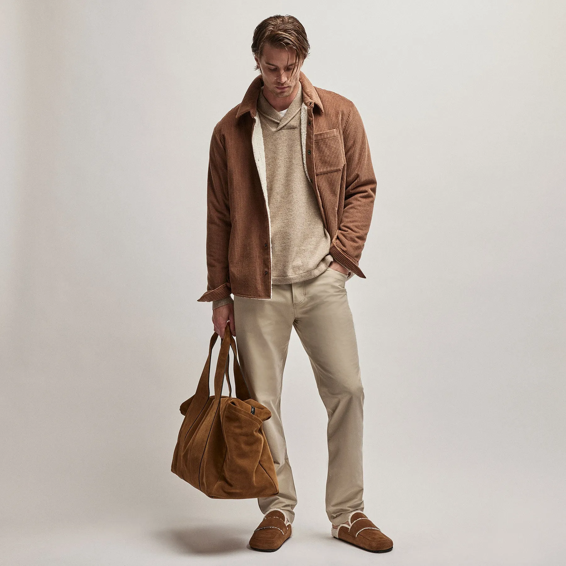 Recycled Cashmere Shawl Collar Sweater - Coyote sold by James Perse product image thumbnail 2