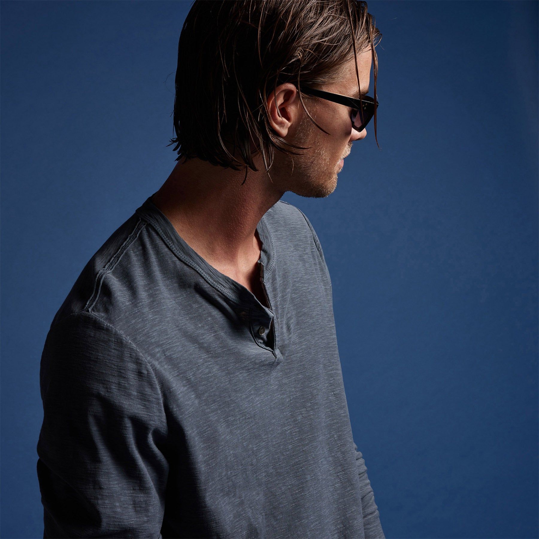 Reverse Slub Jersey Henley - Maine Pigment sold by James Perse product image thumbnail 2