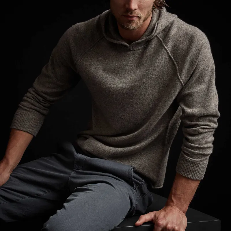 Recycled Cashmere Hooded Sweater - Cement sold by James Perse