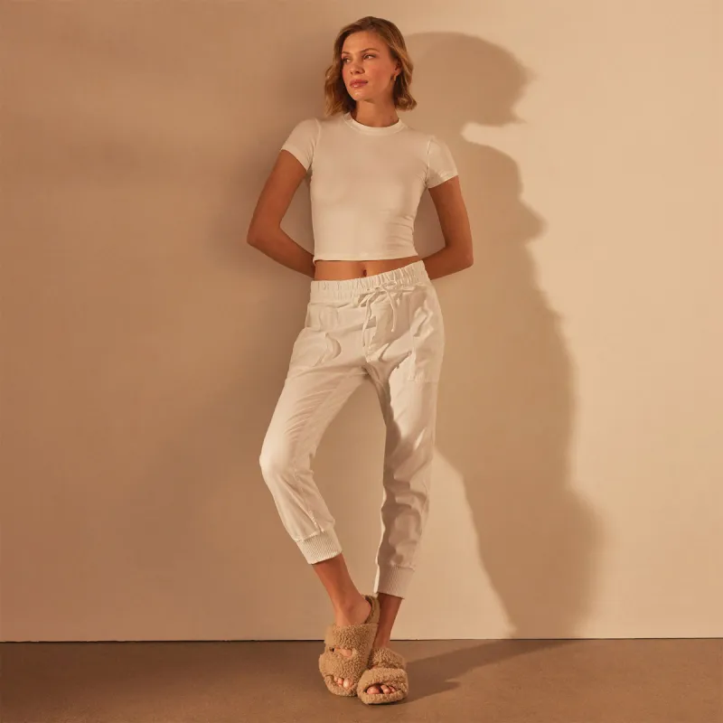 Mixed Media Pant - White sold by James Perse