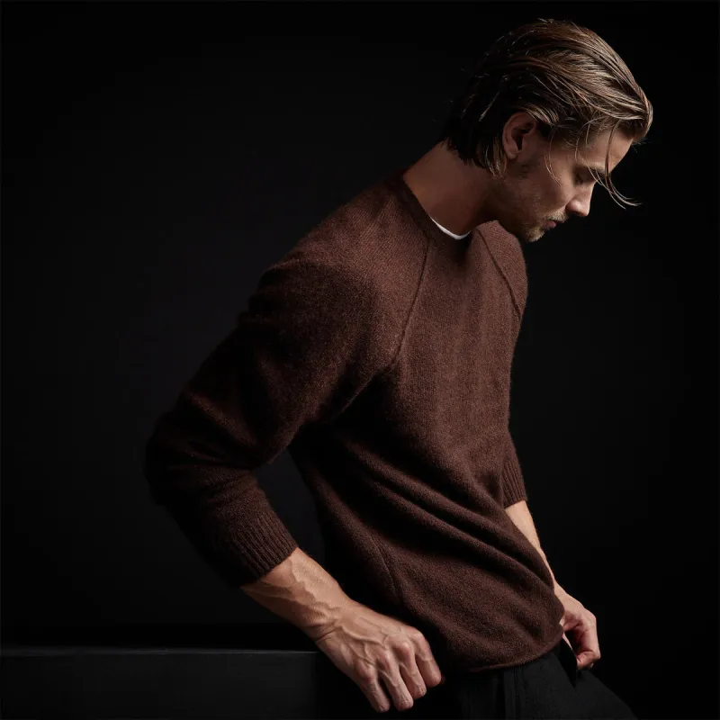 Mid Gauge Cashmere Sweatshirt - Americano sold by James Perse