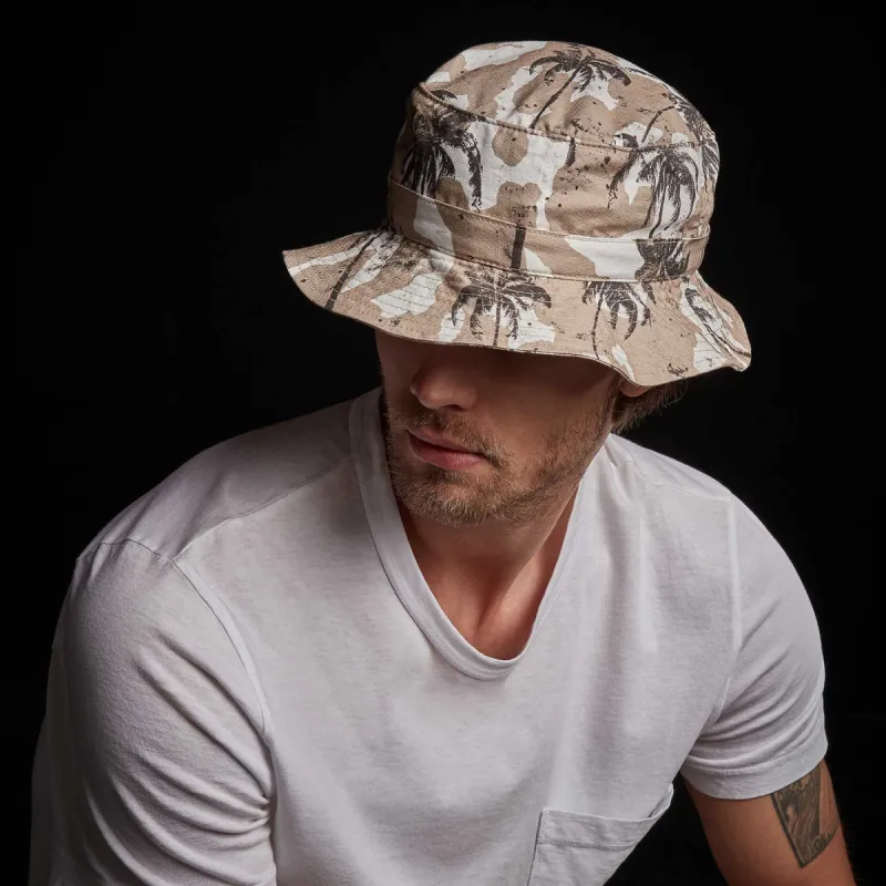 Camo Palm Print Bucket Hat - Desert sold by James Perse