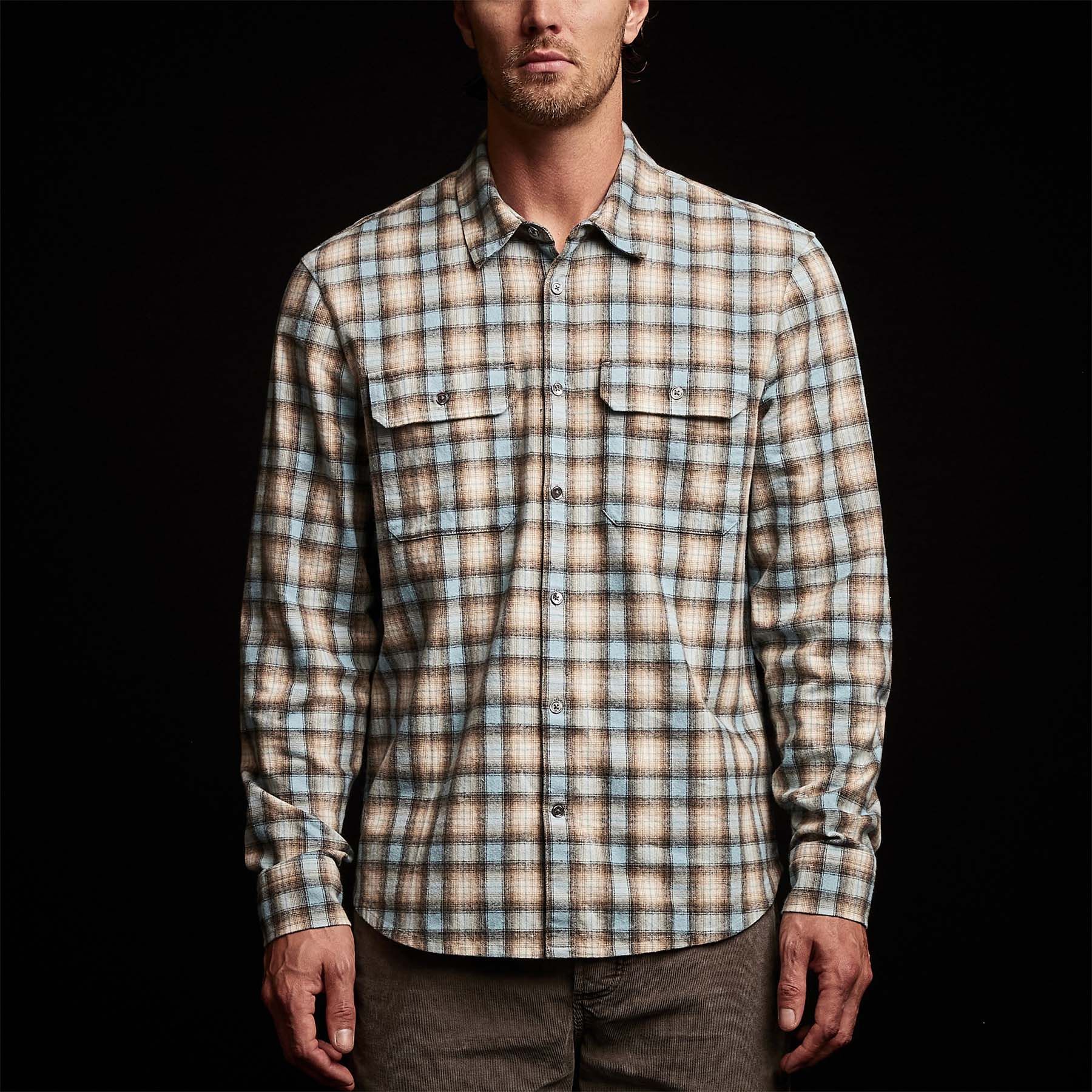 Plaid Flannel Shirt - Baby Blue sold by James Perse product image thumbnail 4