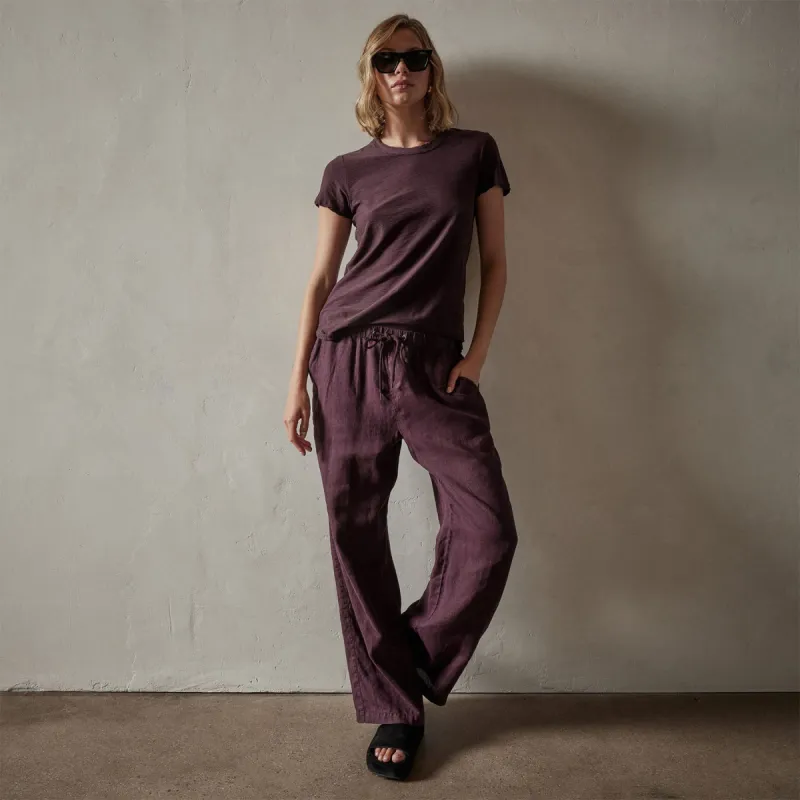 Sheer Slub Crew Neck Tee - Eggplant made by James Perse