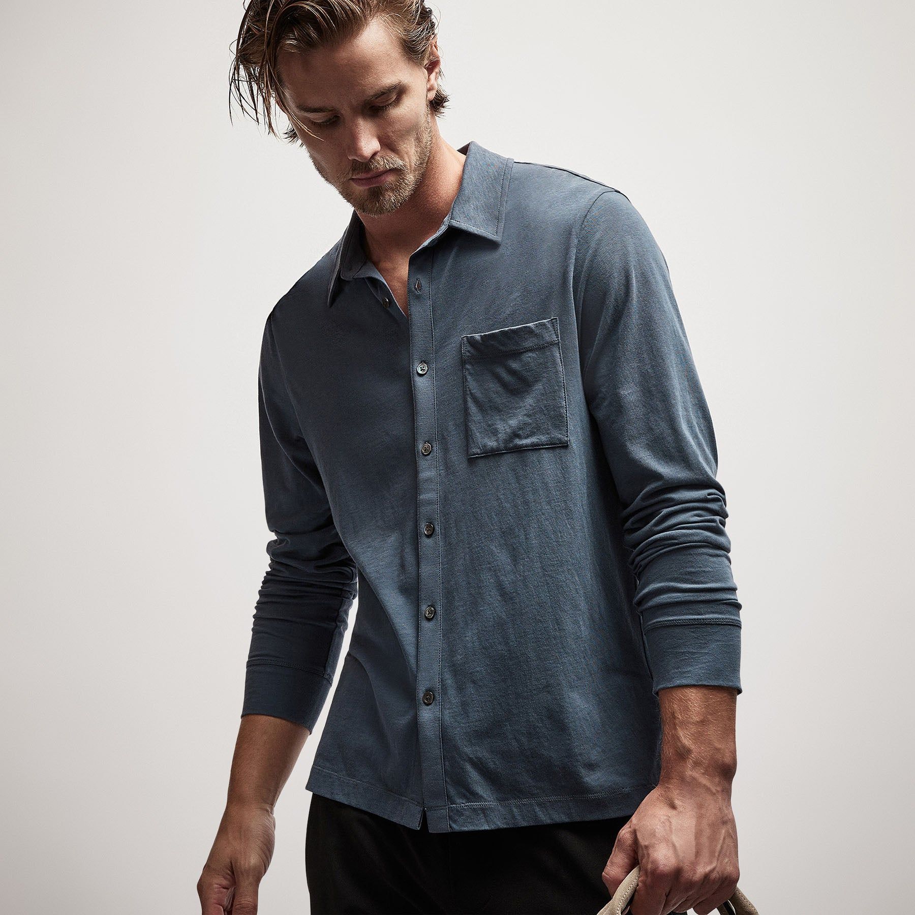Clean Finish Jersey Shirt - Maine sold by James Perse product image thumbnail 3