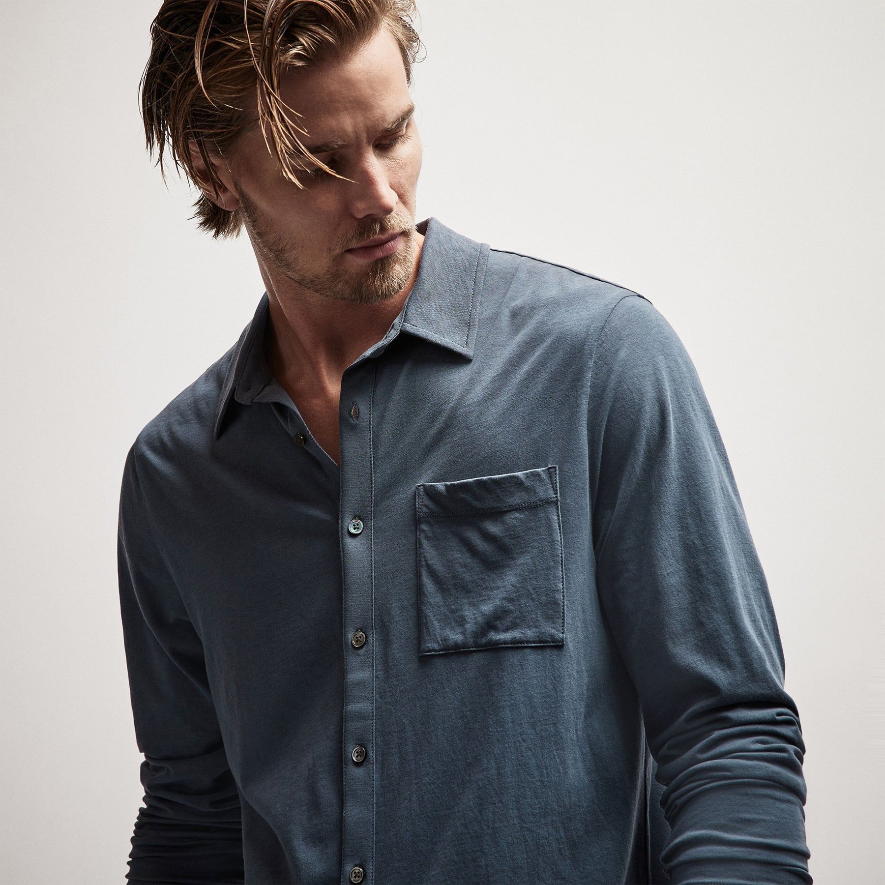 Clean Finish Jersey Shirt - Maine sold by James Perse product image thumbnail 5