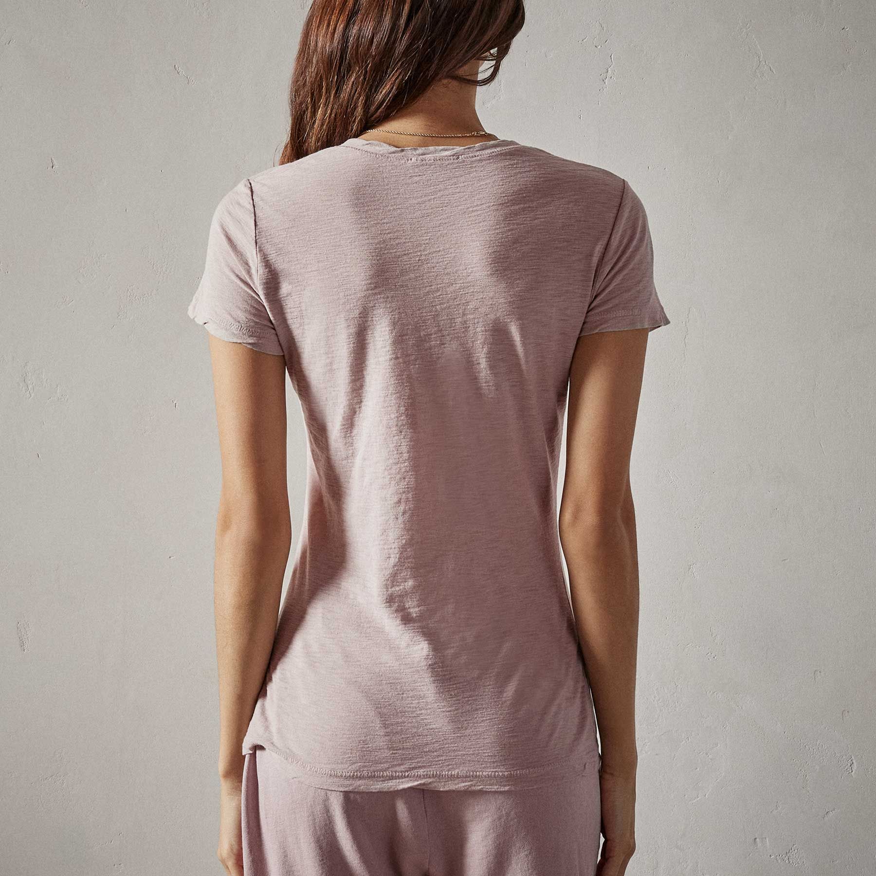 Sheer Slub Casual V Neck - Calamine sold by James Perse product image thumbnail 5