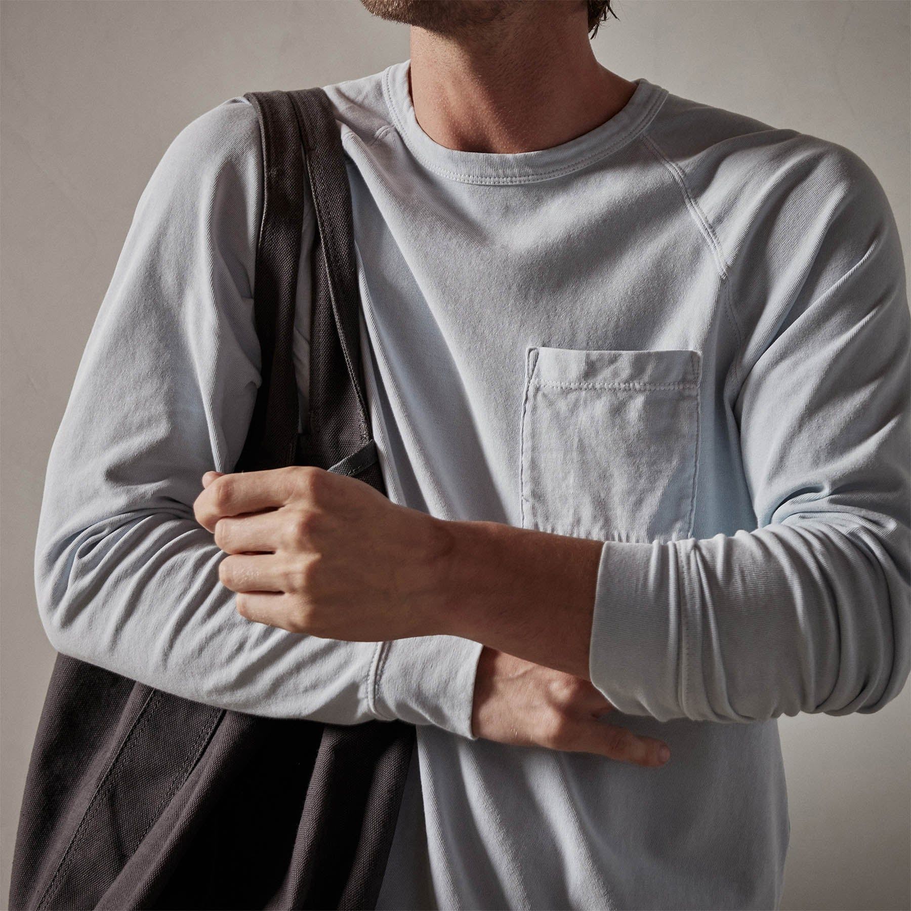 Cotton Jersey Pocket Raglan - Baby Blue Pigment sold by James Perse product image thumbnail 2