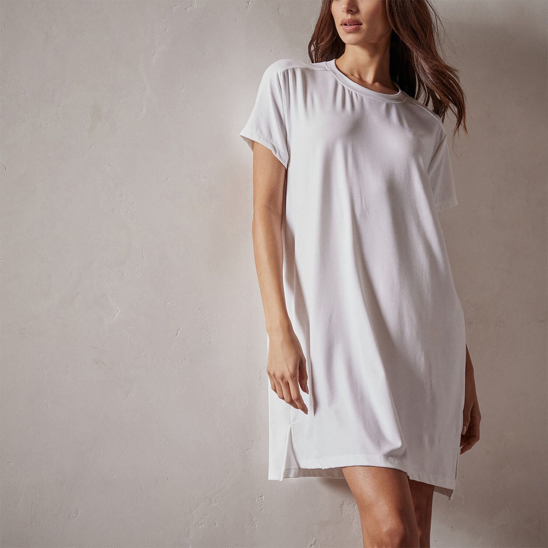 Short Sleeve Saddle Shoulder Sleep Tee - White sold by James Perse