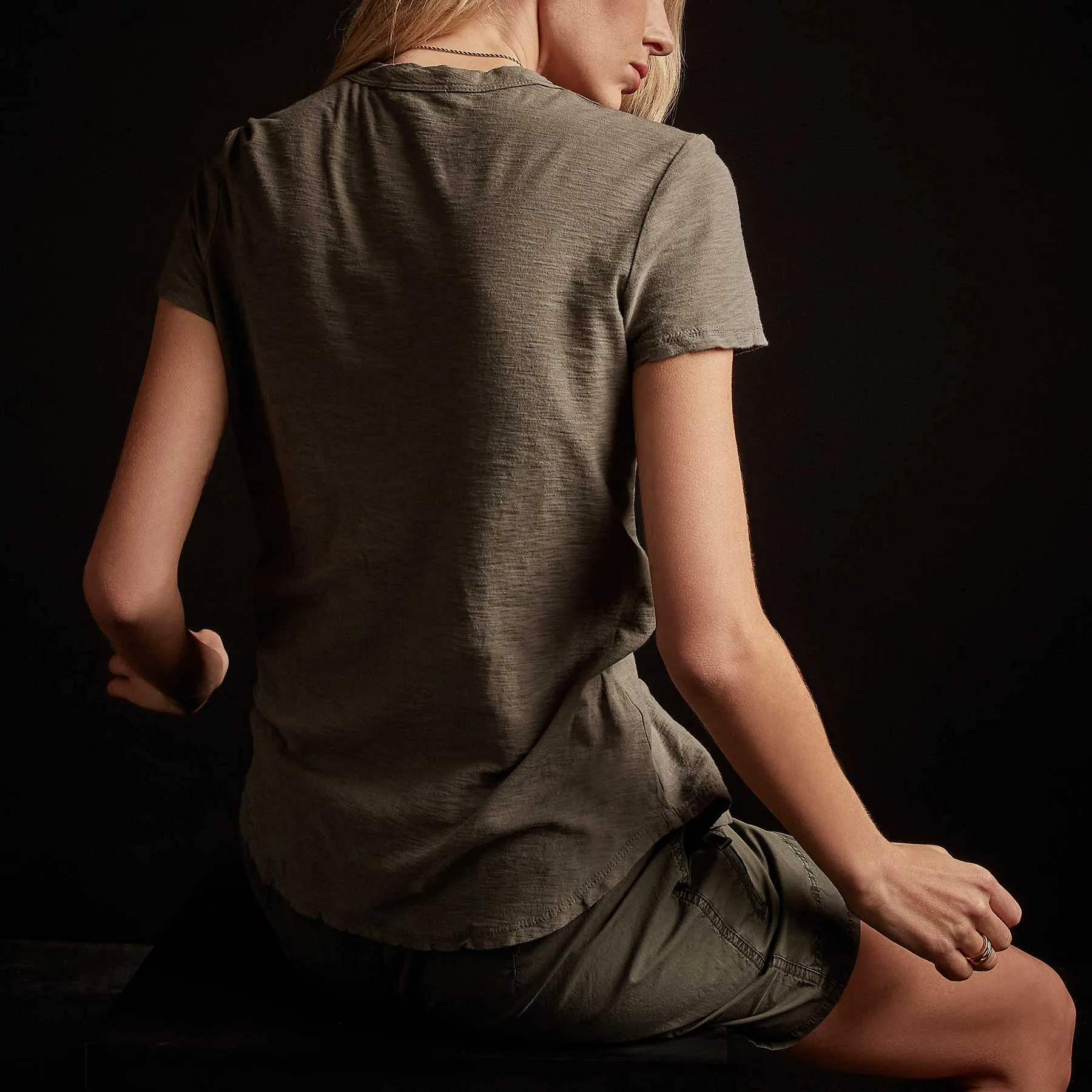 Sheer Slub Crew Neck Tee - Jungle sold by James Perse product image thumbnail 5