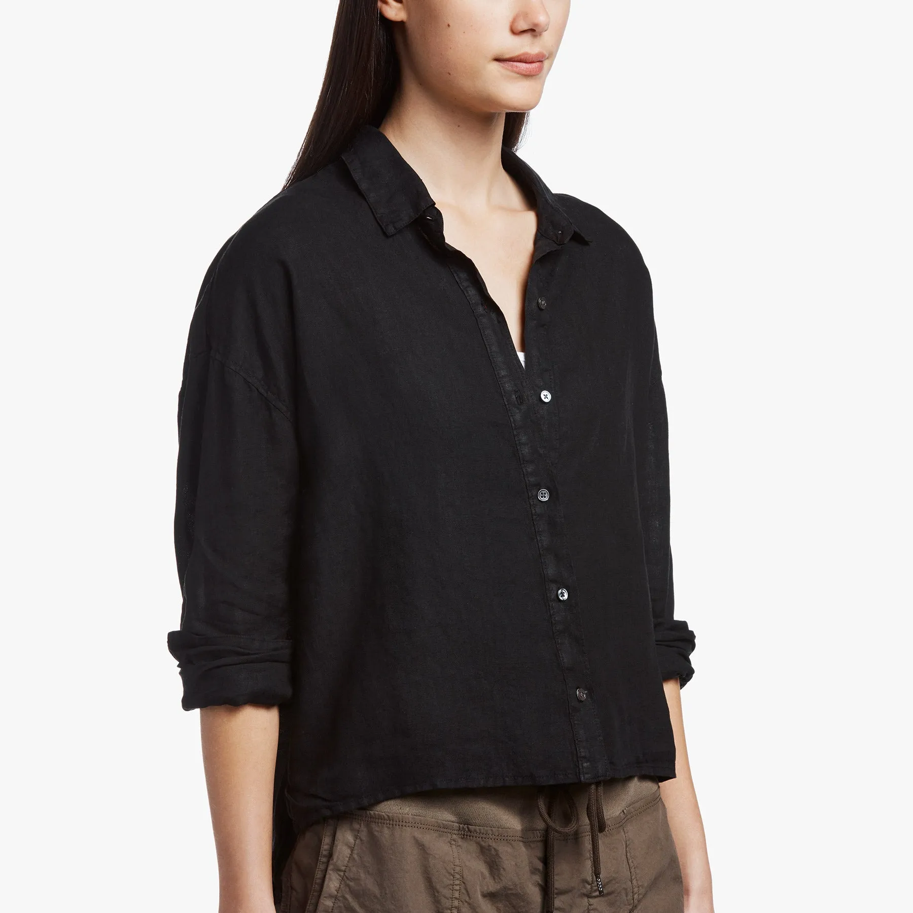Canvas Linen Boxy Shirt - Black sold by James Perse product image thumbnail 2