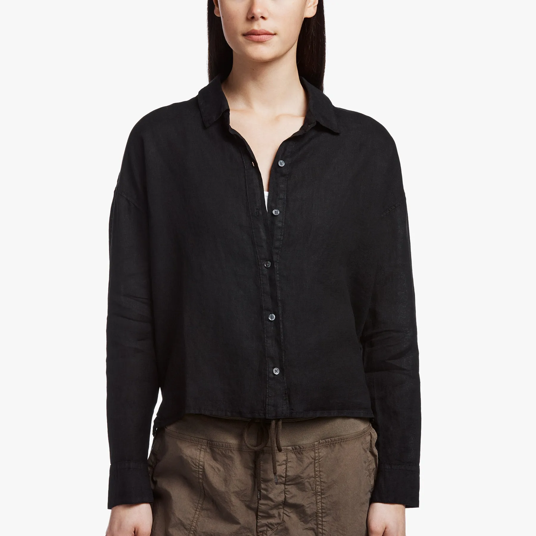 Canvas Linen Boxy Shirt - Black sold by James Perse product image thumbnail 3