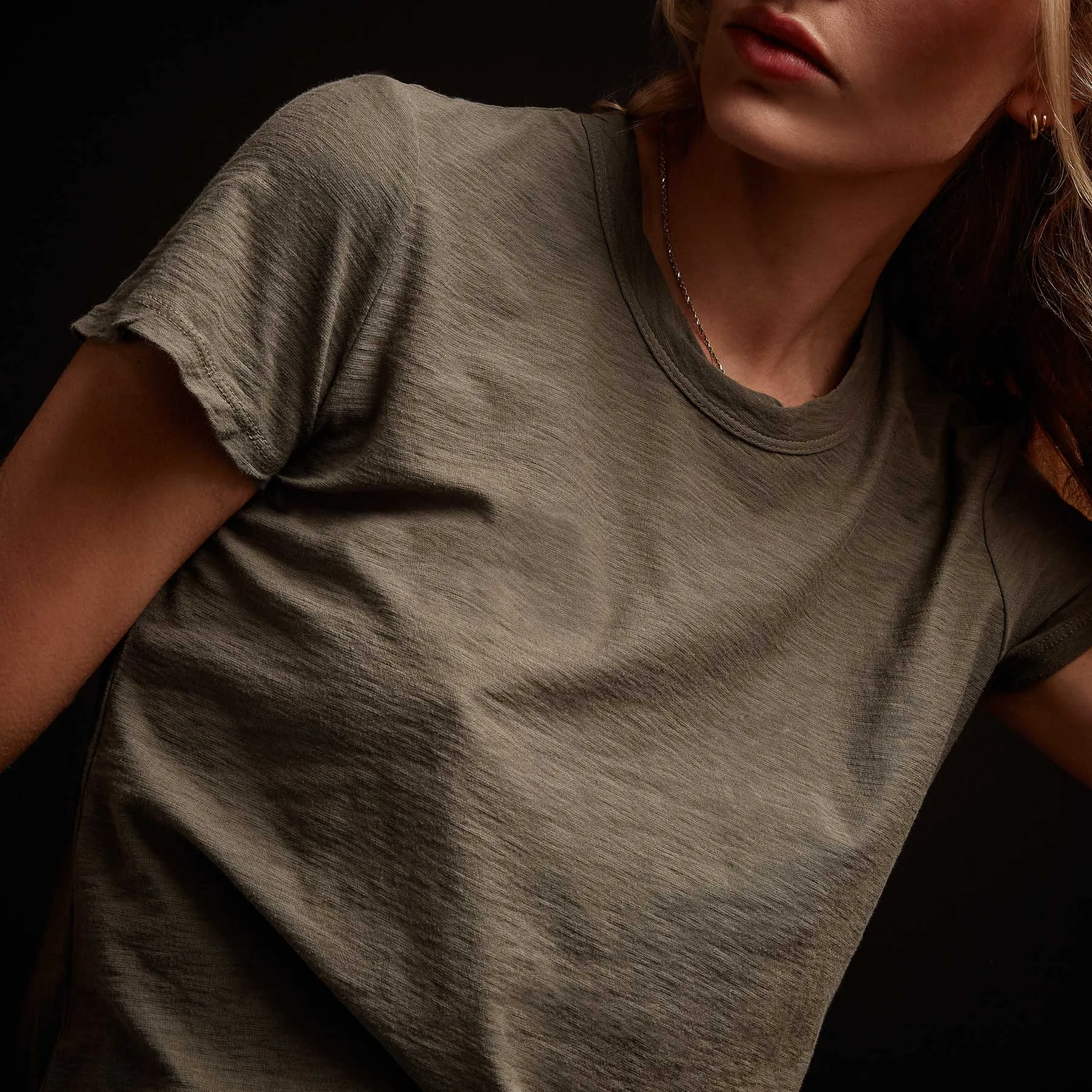 Sheer Slub Crew Neck Tee - Jungle sold by James Perse product image thumbnail 4