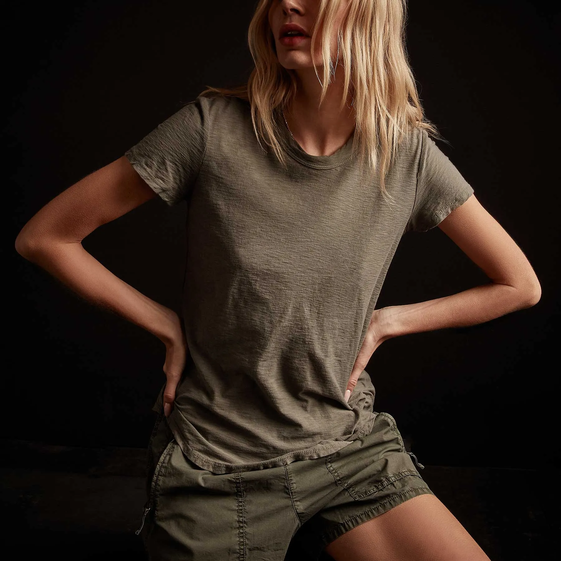 Sheer Slub Crew Neck Tee - Jungle sold by James Perse