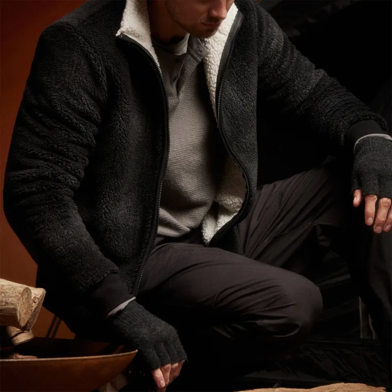 Bonfire Sherpa Jacket - Carbon/Black Plaid sold by James Perse