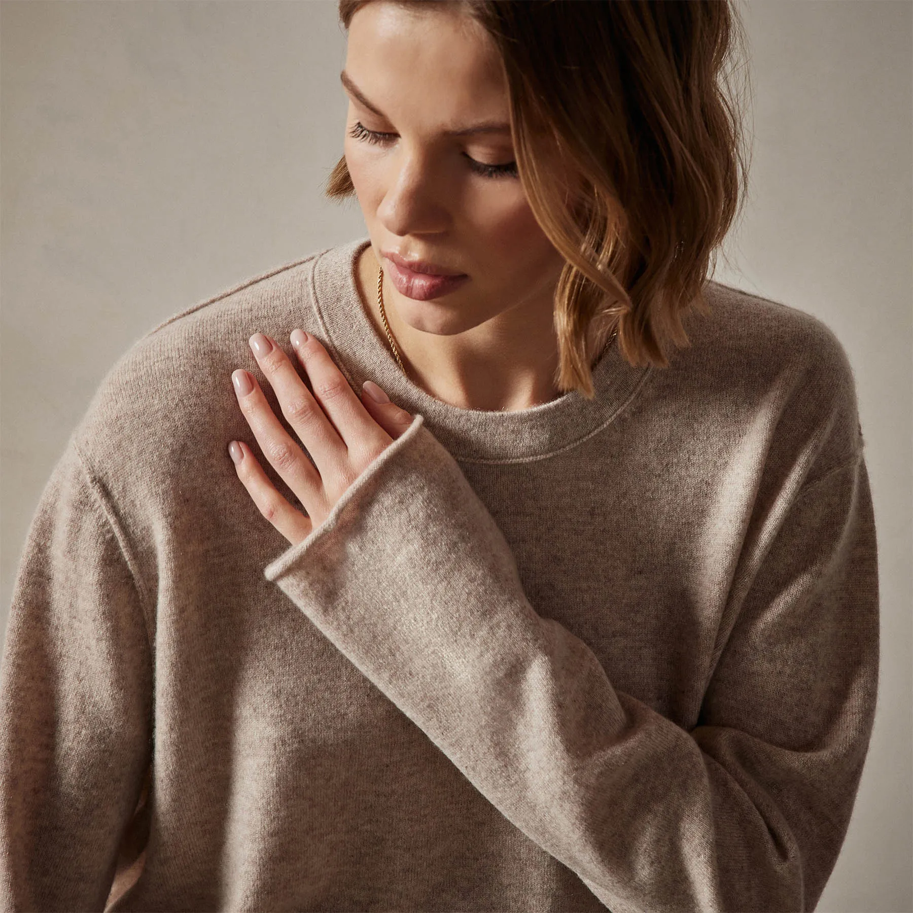 Cashmere Boxy Crew - Stone sold by James Perse product image thumbnail 5