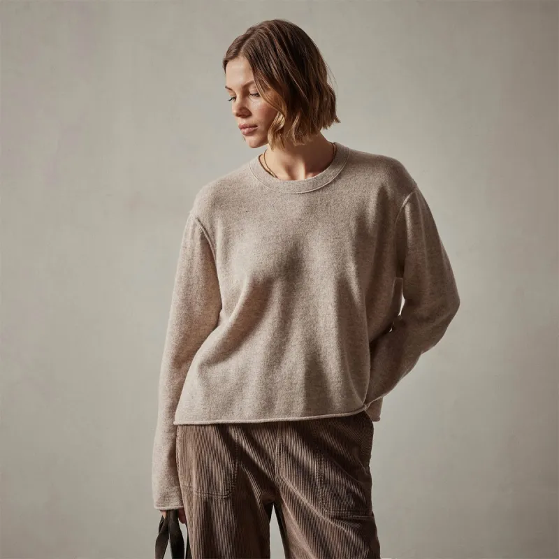 Cashmere Boxy Crew - Stone made by James Perse