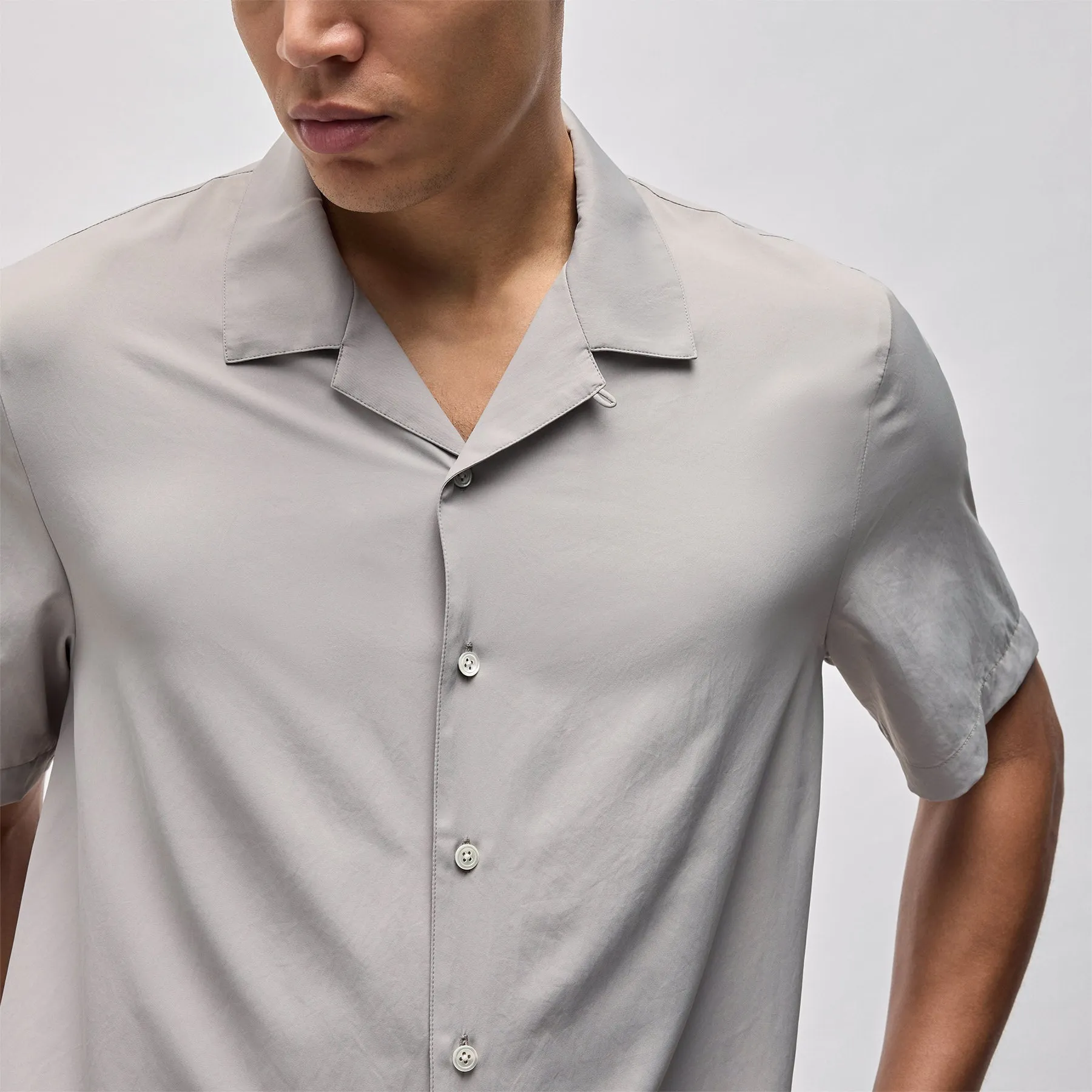 Matte Cabana Short Sleeve Shirt - Mineral sold by James Perse