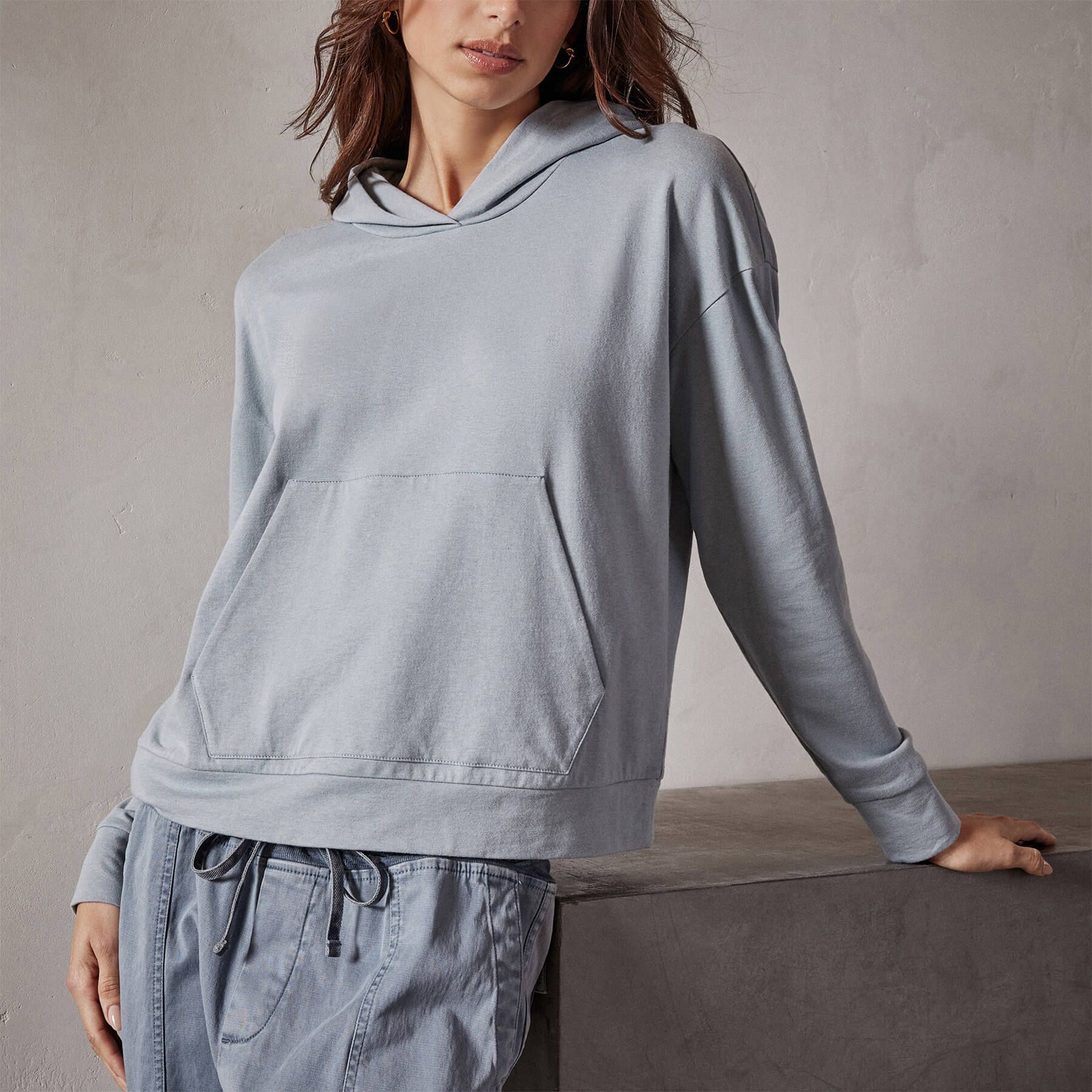 Recycled Feather Weight Clean Hoodie - Ocean Mist sold by James Perse product image thumbnail 2