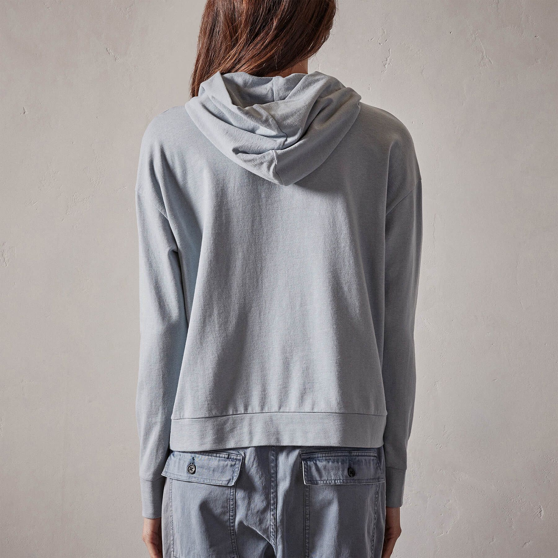 Recycled Feather Weight Clean Hoodie - Ocean Mist sold by James Perse product image thumbnail 3