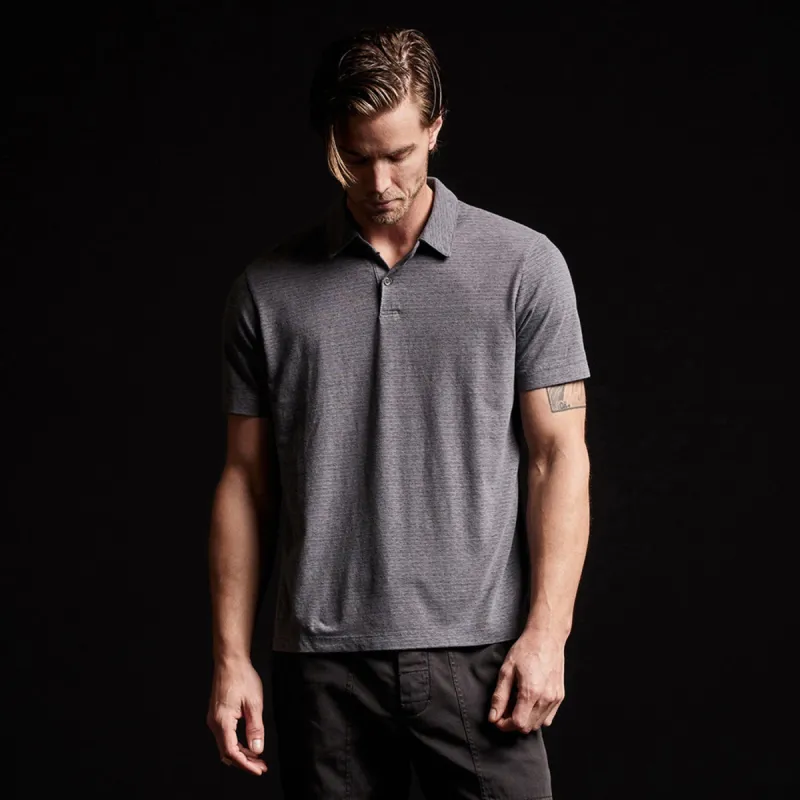 Micro Striped Polo - Arsenic sold by James Perse