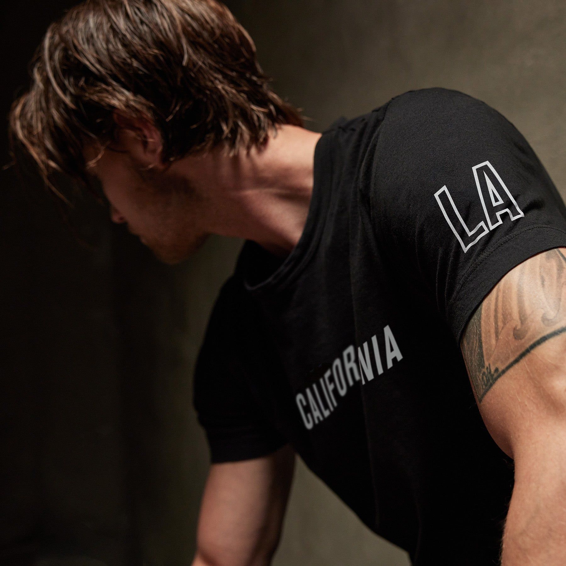 CA Graphic Short Sleeve Crew - Black/White sold by James Perse product image thumbnail 2