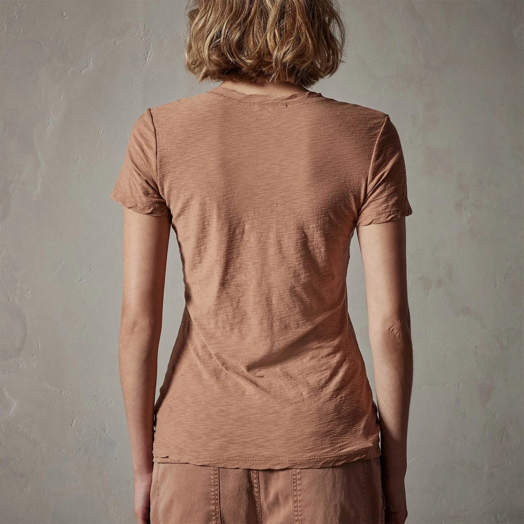 Sheer Slub Casual V Neck - Nutmeg sold by James Perse product image thumbnail 4