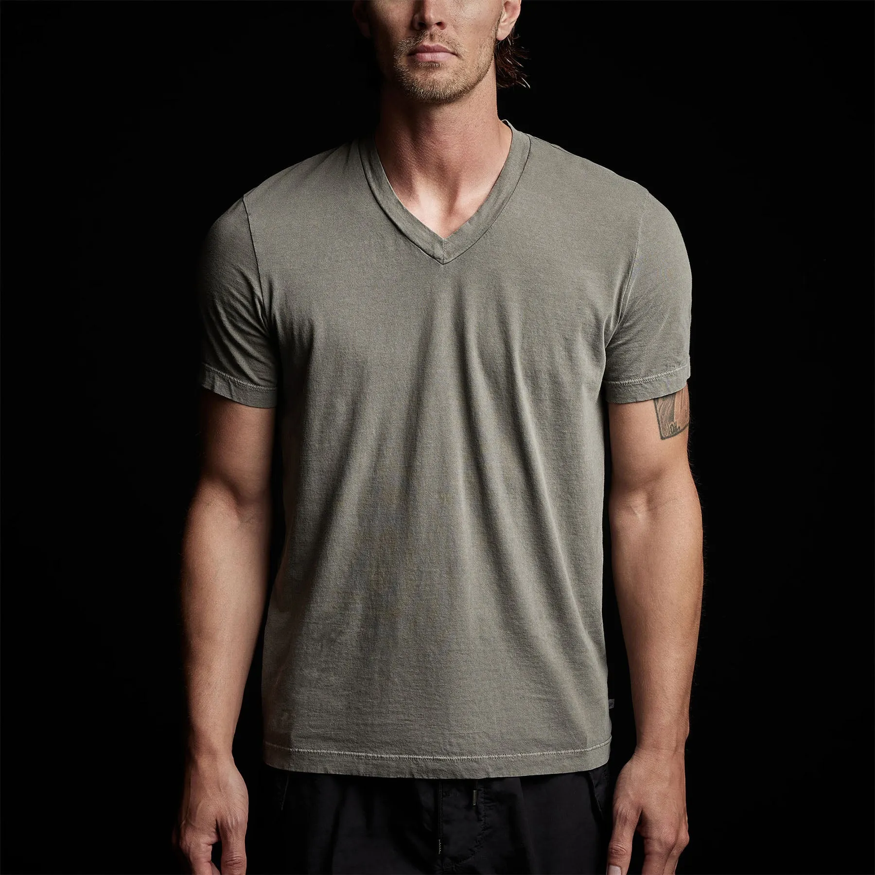 Short Sleeve V Neck - River Rock Pigment sold by James Perse product image thumbnail 3