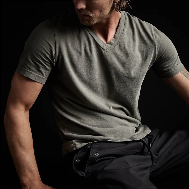 Short Sleeve V Neck - River Rock Pigment sold by James Perse