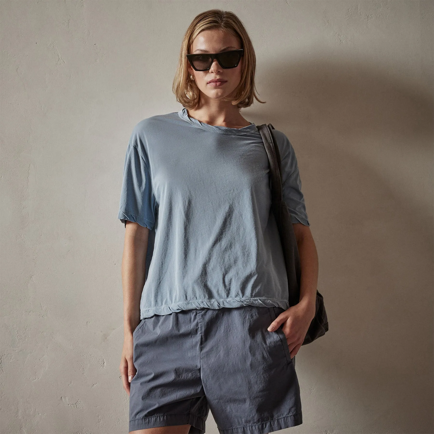 High Gauge Oversized Tee - Bluestone Pigment sold by James Perse