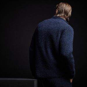 Rib Full Zip Sweater - Deep Navy sold by James Perse
