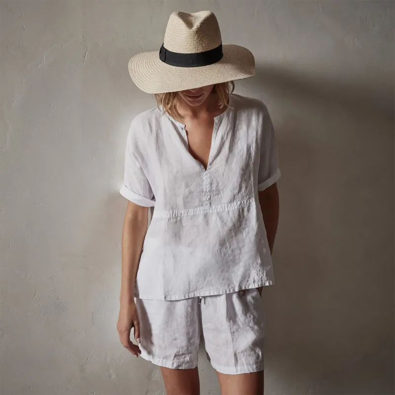 Open Front Linen Top - White made by James Perse