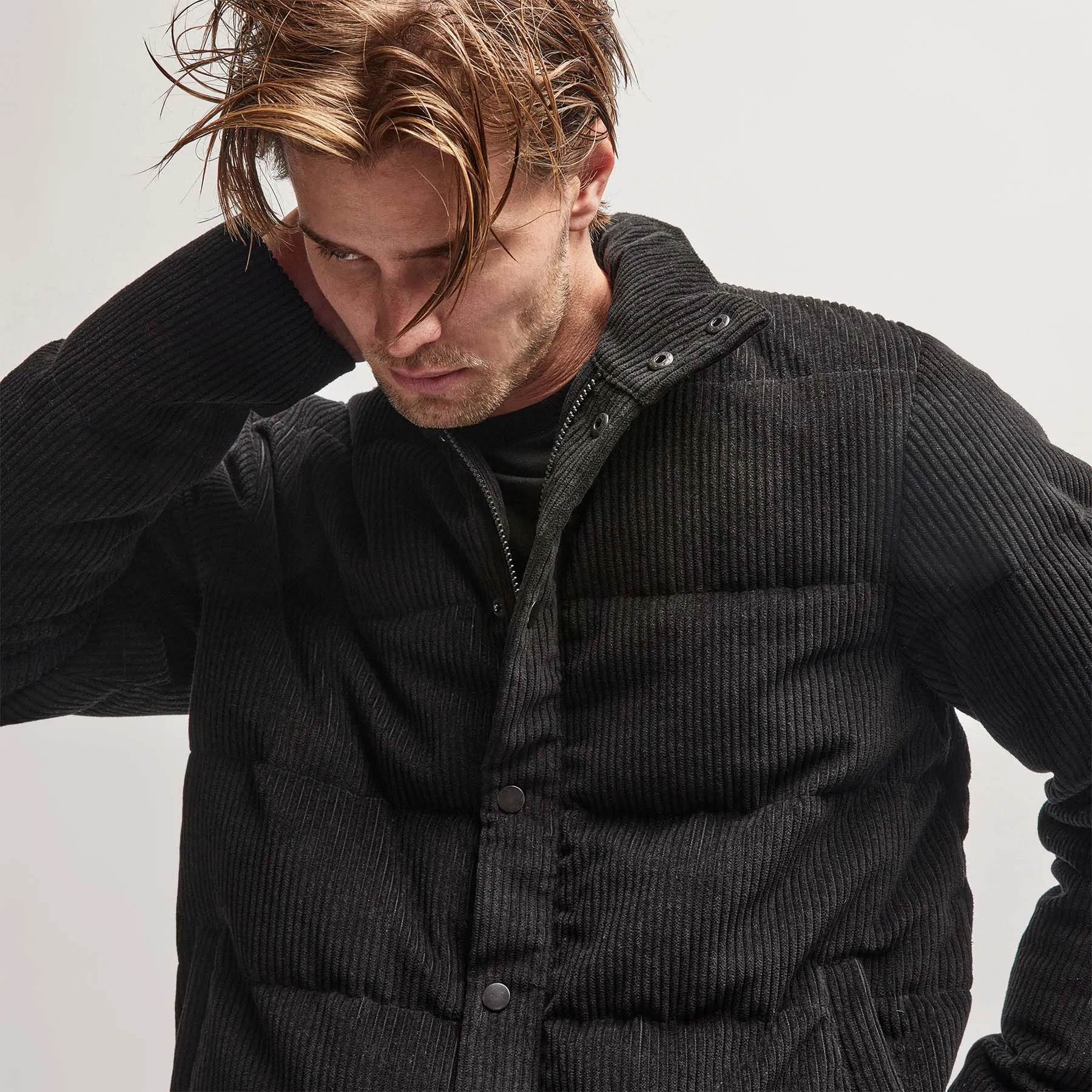 Down Filled Cord Jacket - Black sold by James Perse product image thumbnail 5