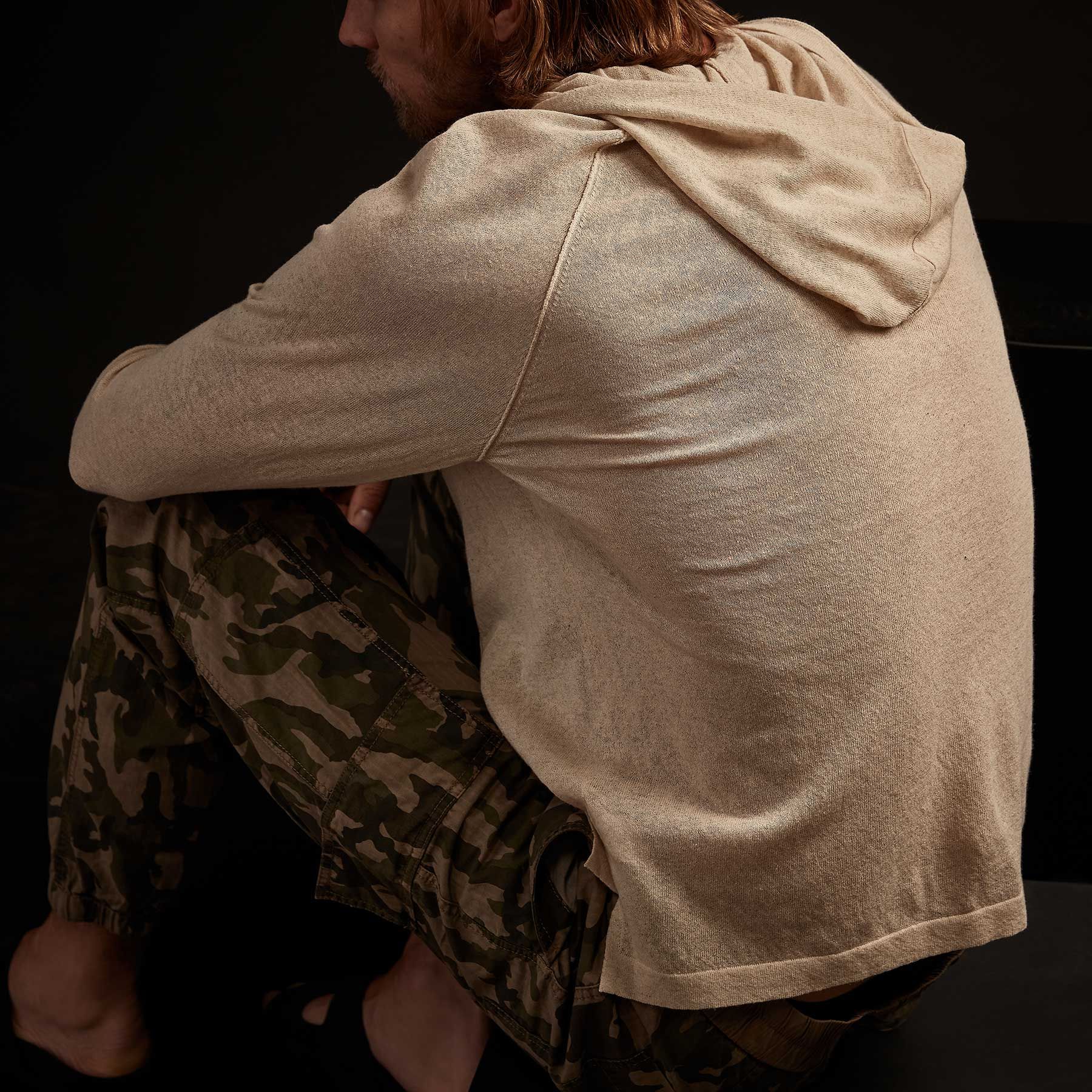 Cotton Linen Pullover Hoodie - Natural sold by James Perse product image thumbnail 3