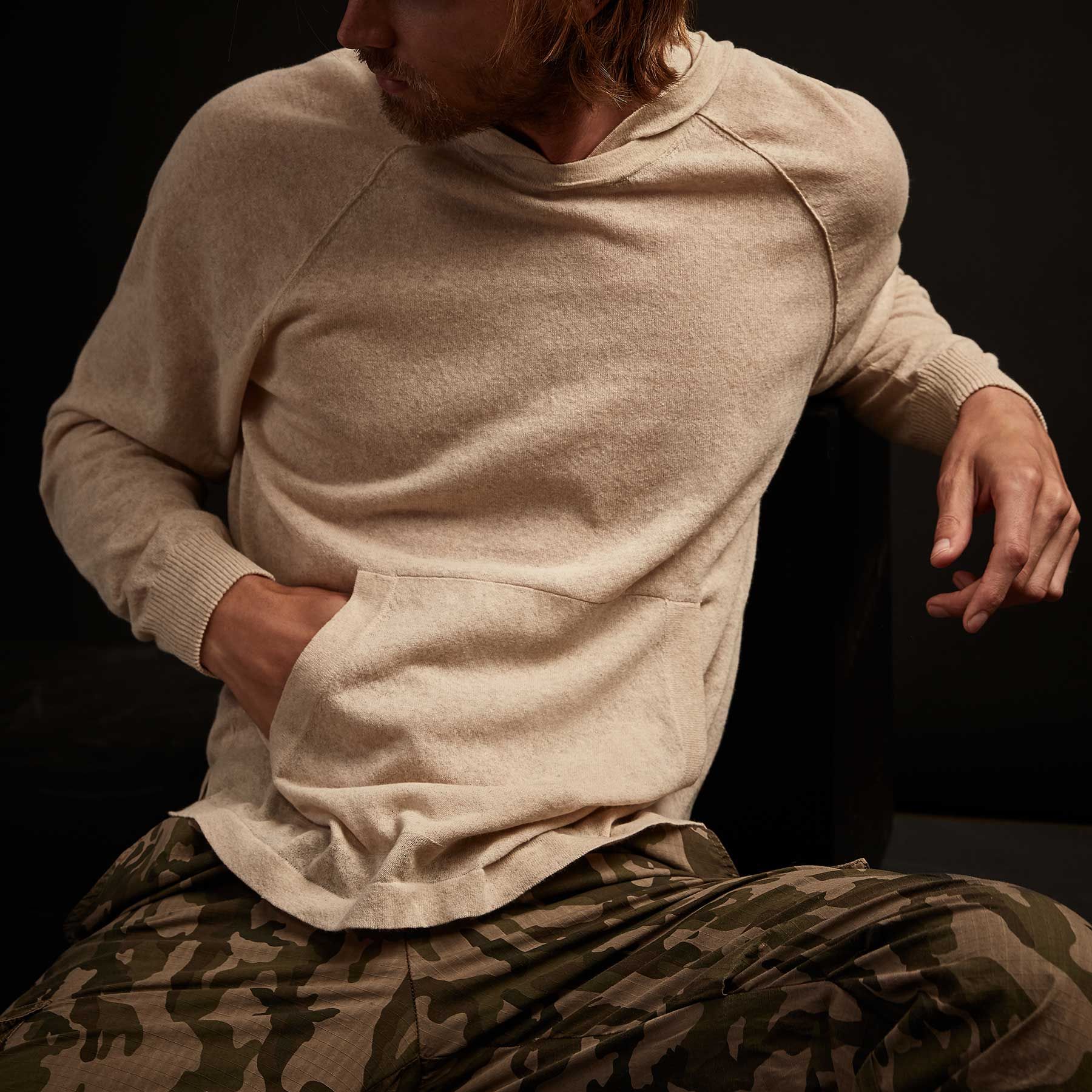 Cotton Linen Pullover Hoodie - Natural sold by James Perse product image thumbnail 2