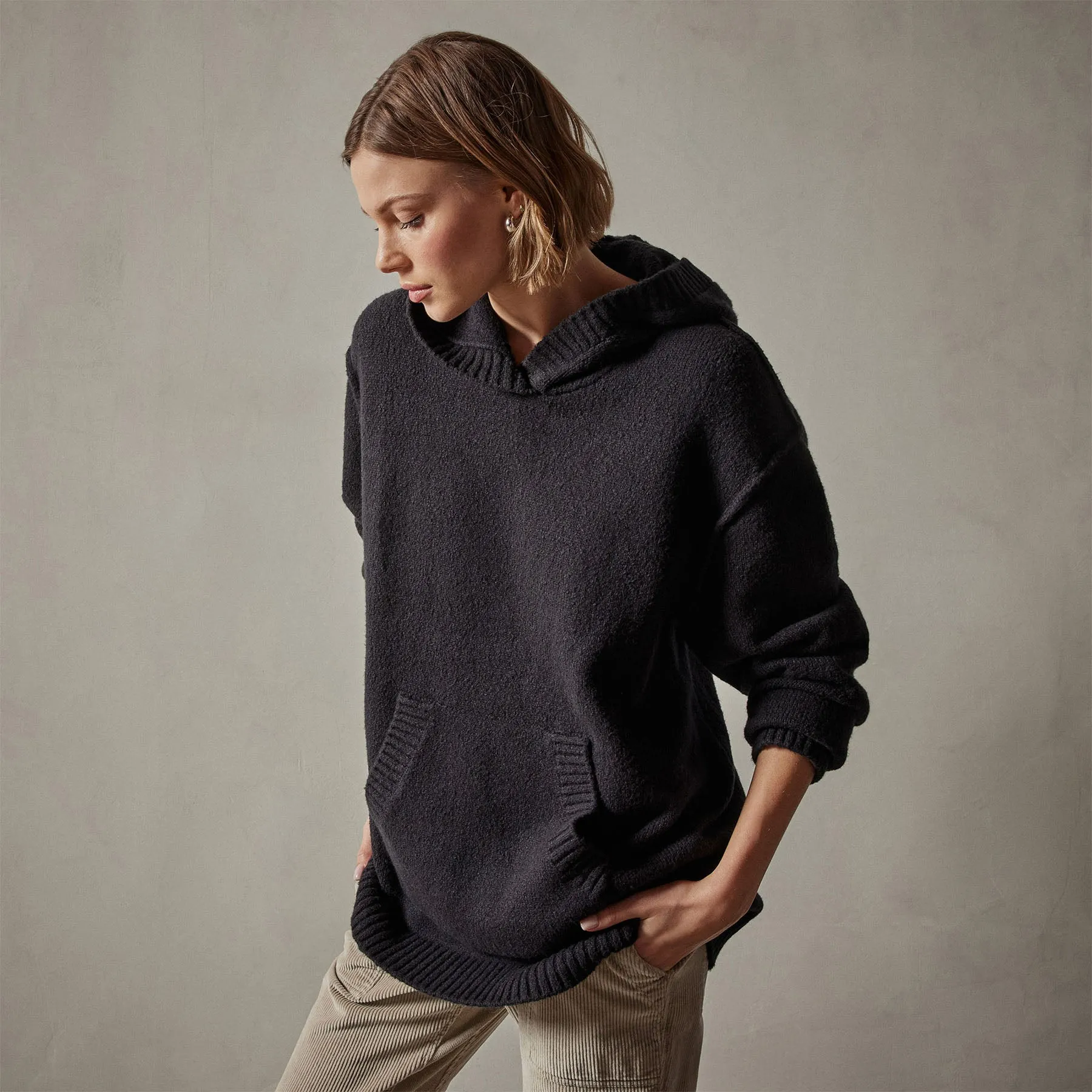 Cotton Cashmere Oversize Hoodie - Black sold by James Perse