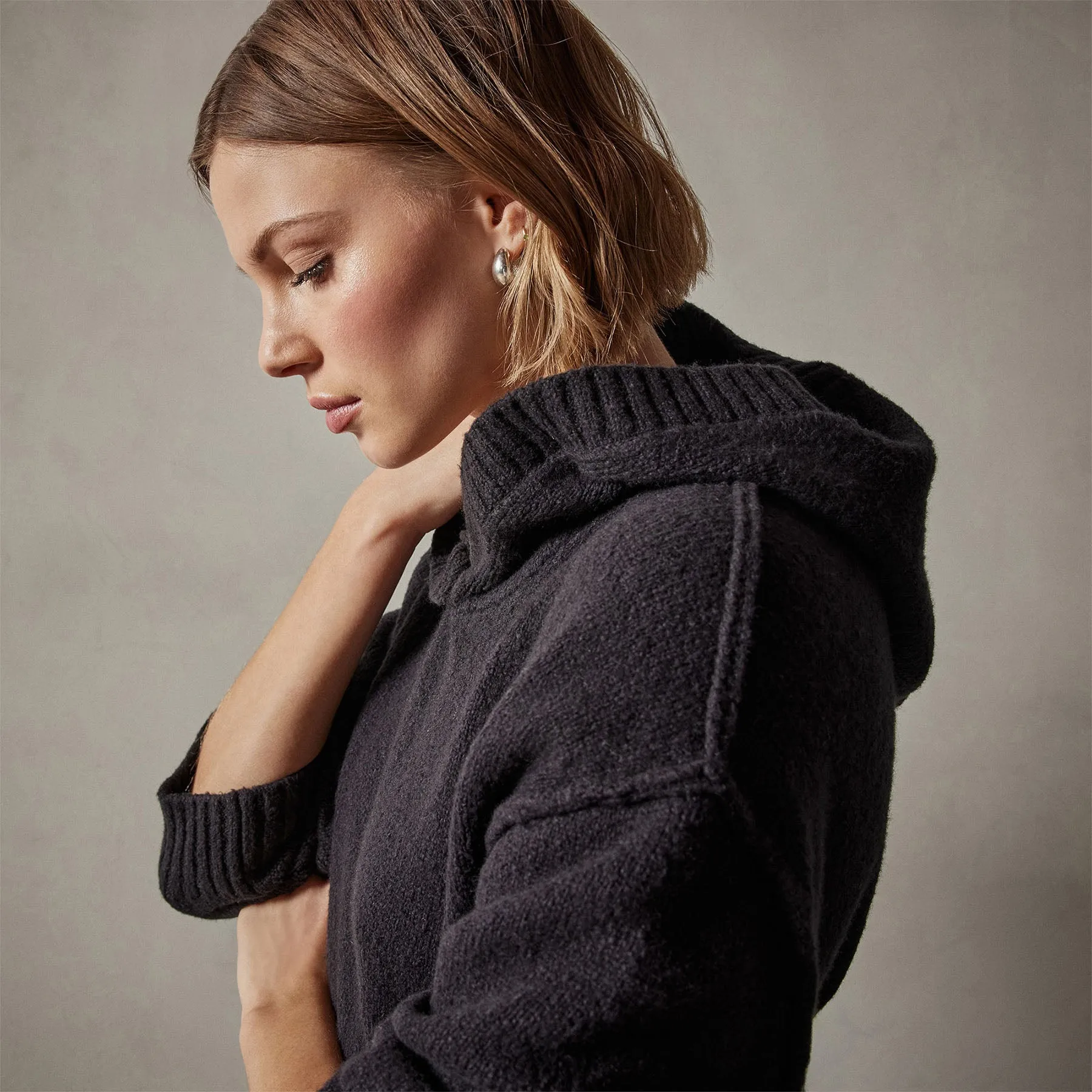 Cotton Cashmere Oversize Hoodie - Black sold by James Perse product image thumbnail 2